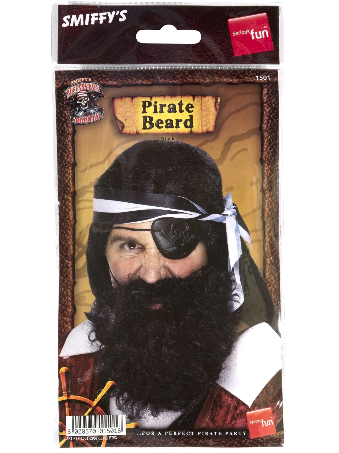 Barbe de pirate, noire, nylon, Deluxe