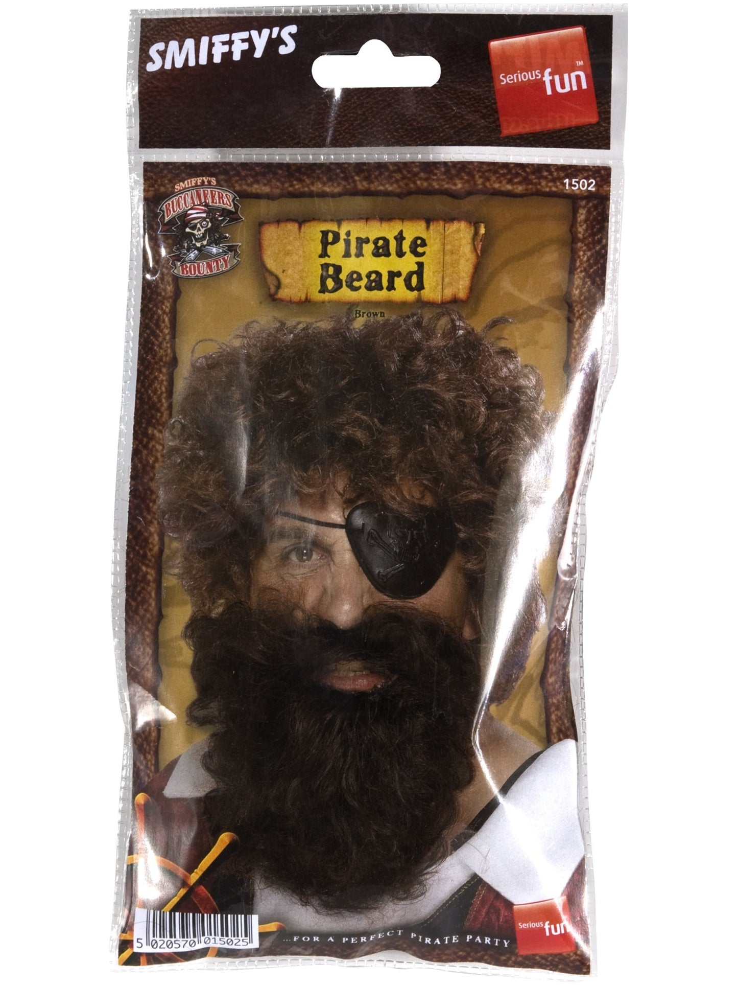 Barbe de pirate, marron, nylon, Deluxe