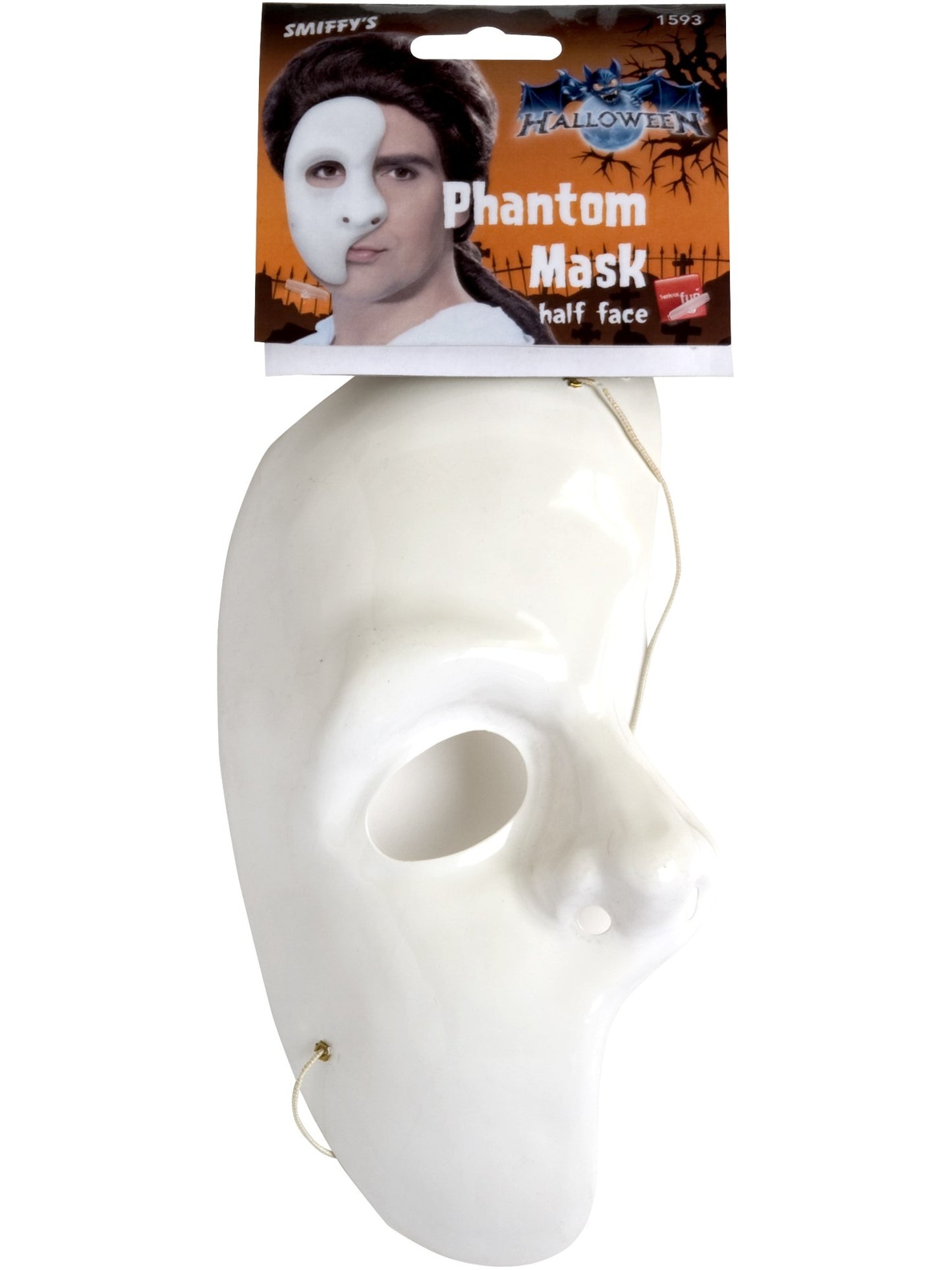 Masque de fantôme, blanc, demi masque