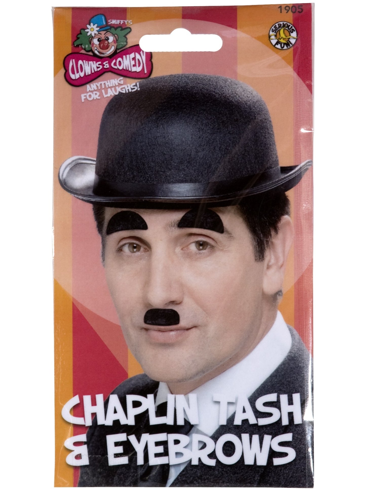 Moustache et sourcils de Chaplin, noirs, autoadhésive