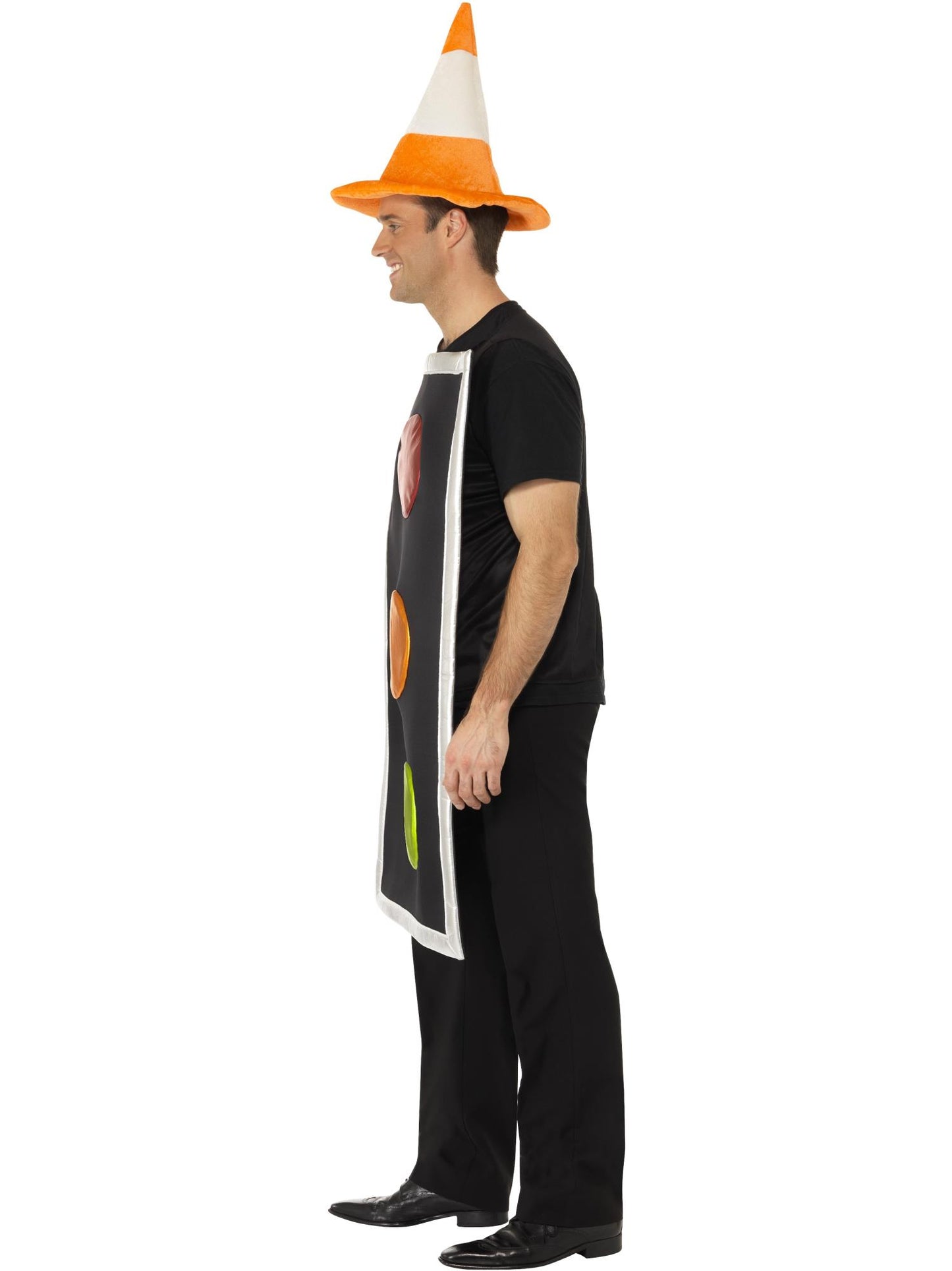 Disfraz de semáforo, con sombrero de cono de tráfico