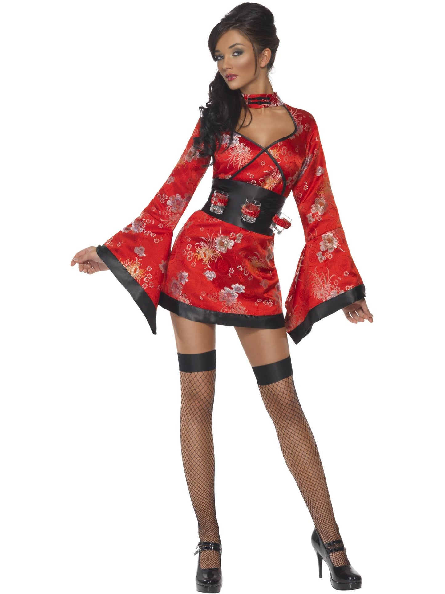 Costume geisha vodka, robe et ceinture avec porte-verres à vodka
