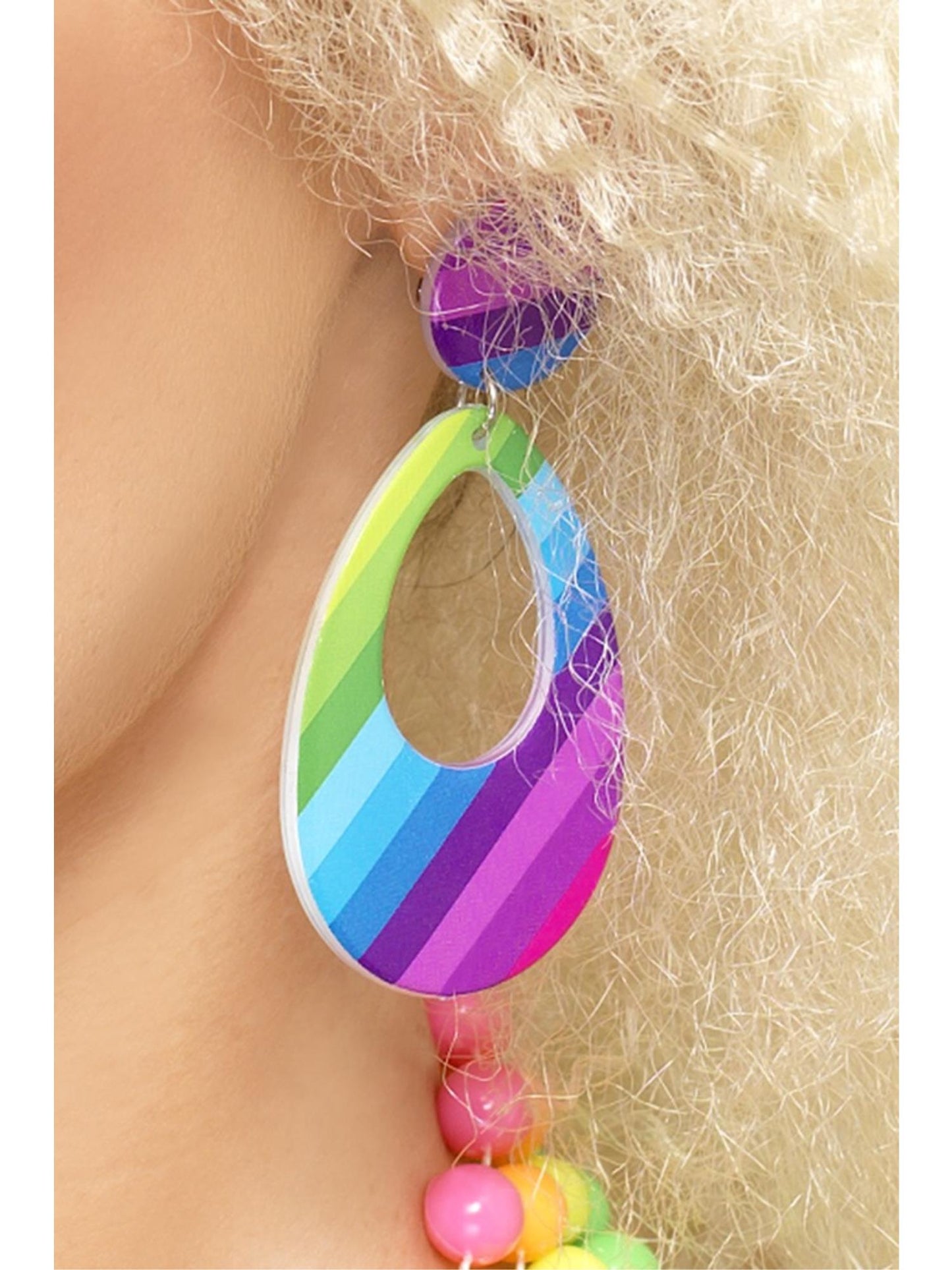 Teardrop Earrings, Neon Multi-Coloured Wholesale