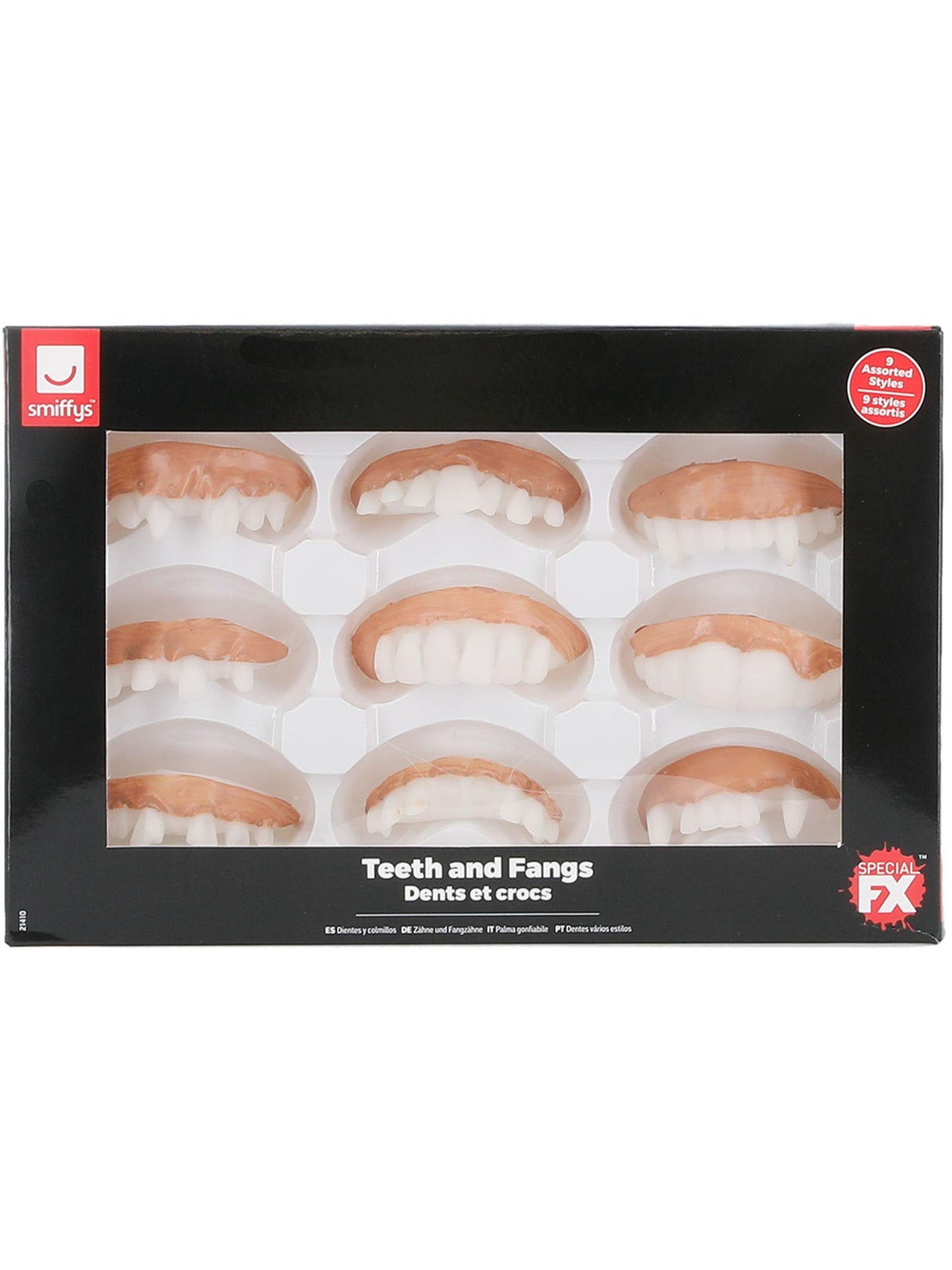 Dents et crocs, blanches, 9 styles assortis