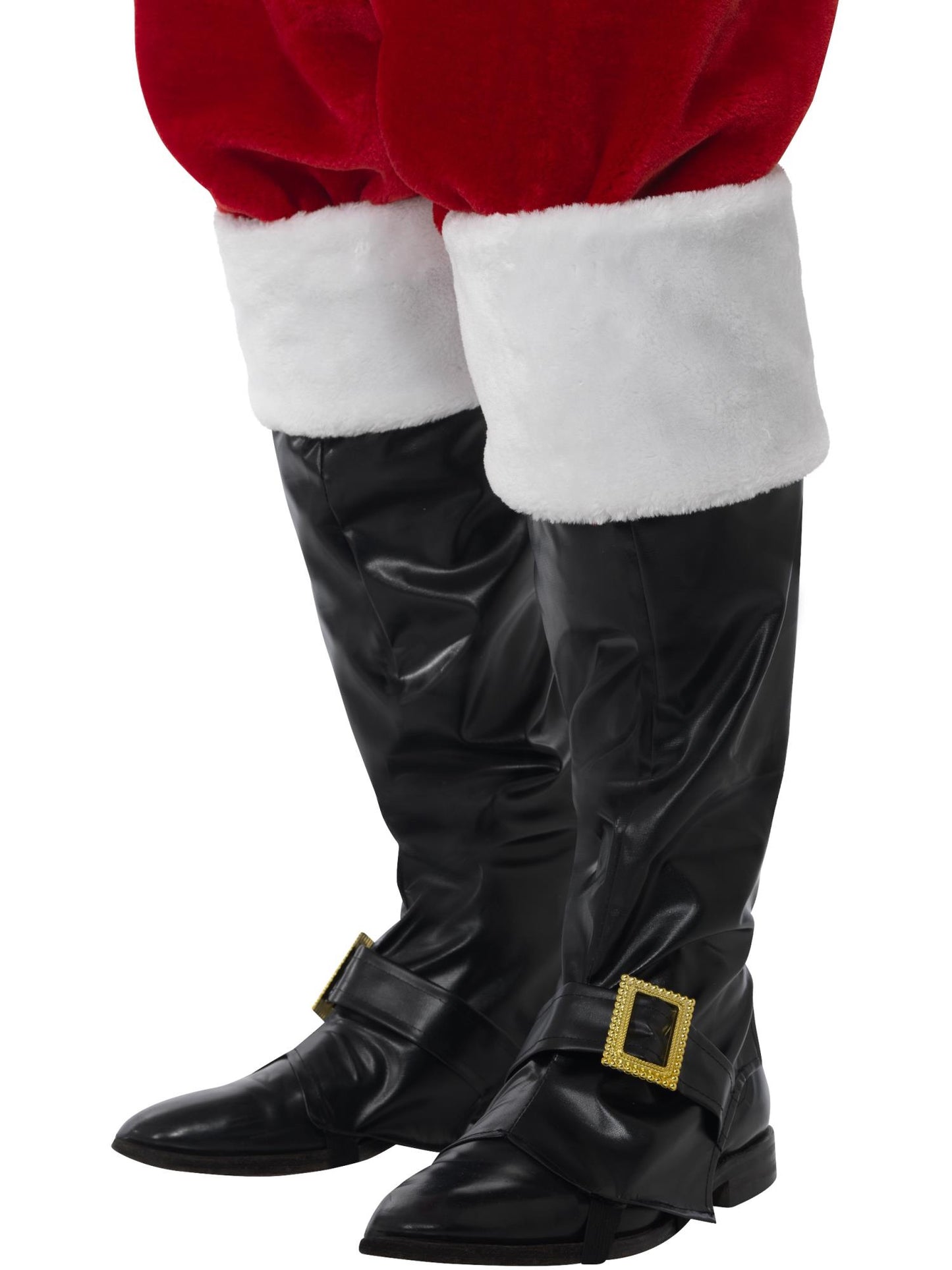 Weihnachtsmann Stiefelüberzieher, Schwarz, Fell-Oberteile