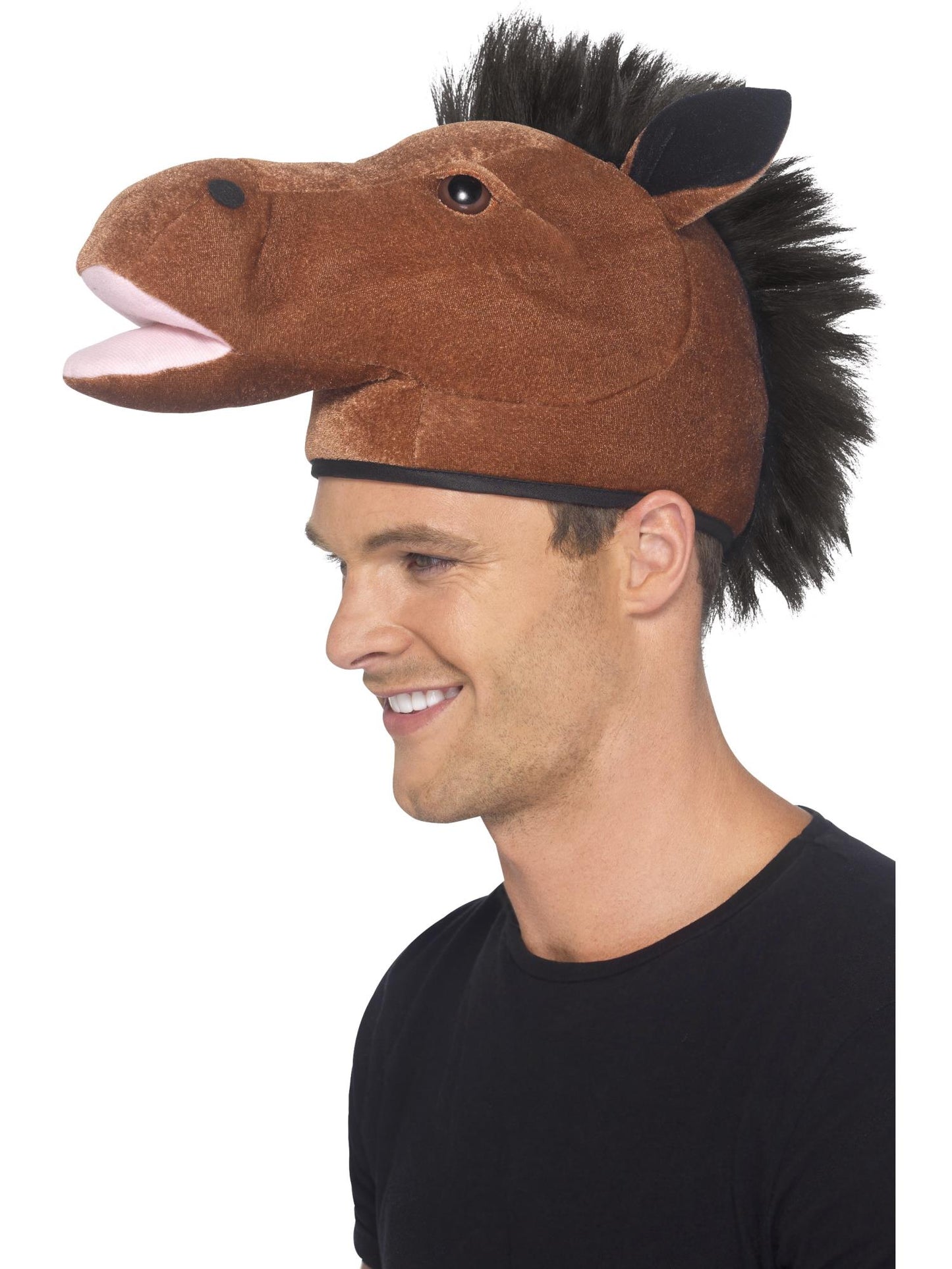 Sombrero de caballo, marrón, con crin