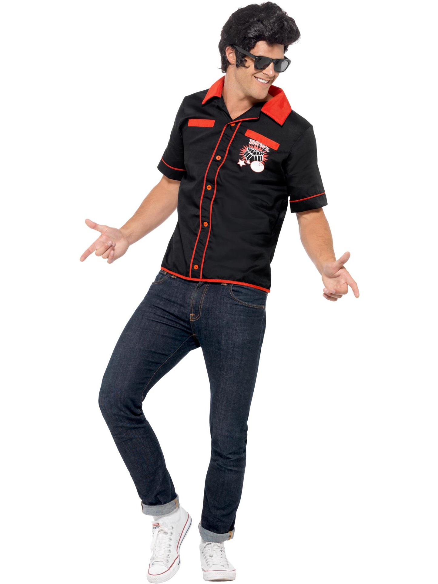50s Bowling Shirt, Black Wholesale