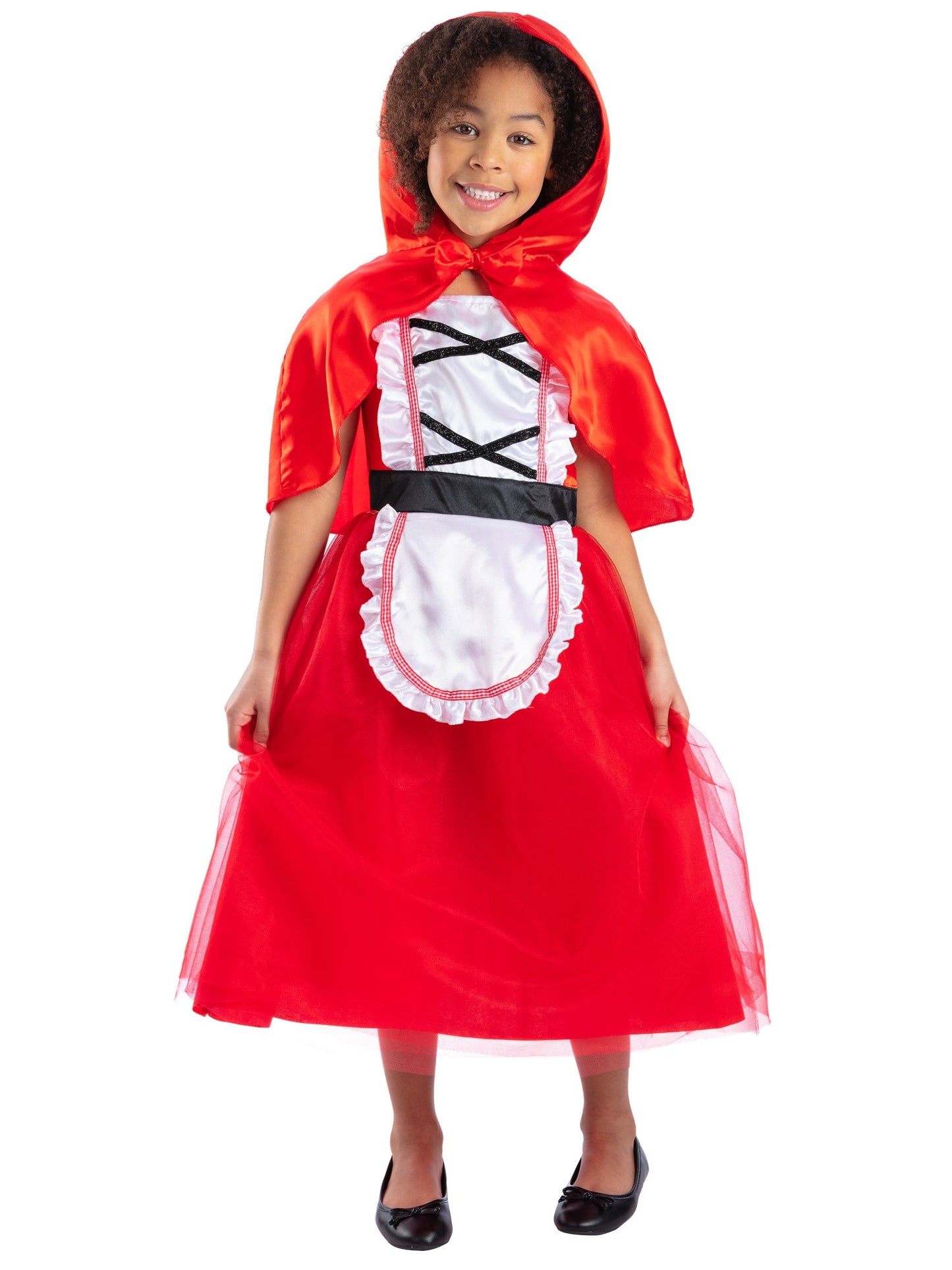 Costume Petit chaperon rouge Deluxe, rouge, avec robe et capuche