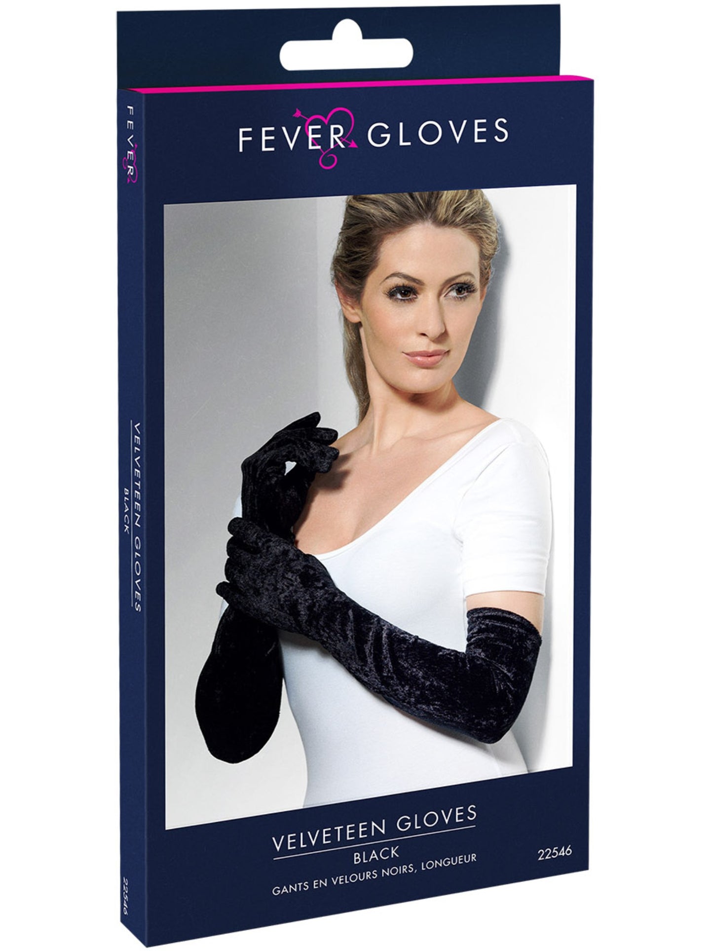 Gants en velours noirs, longueur