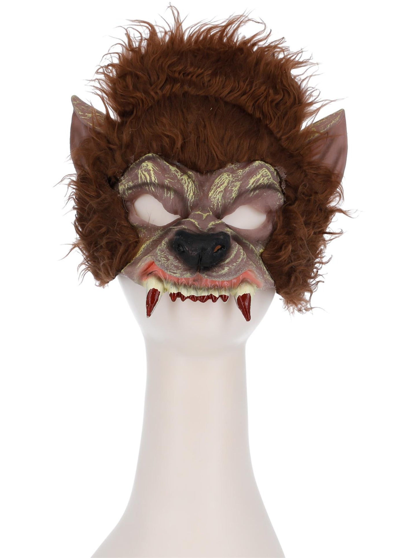 Werewolf Half Face Latex Mask, Brown Wholesale