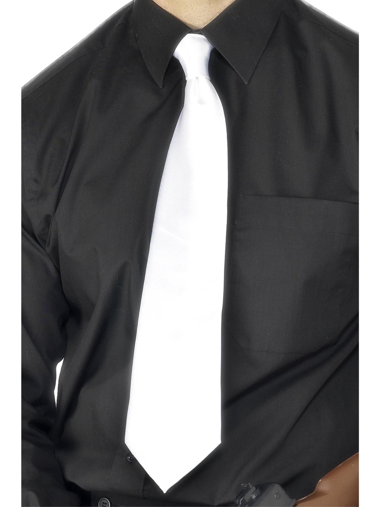 Deluxe White Gangster Tie, White Wholesale