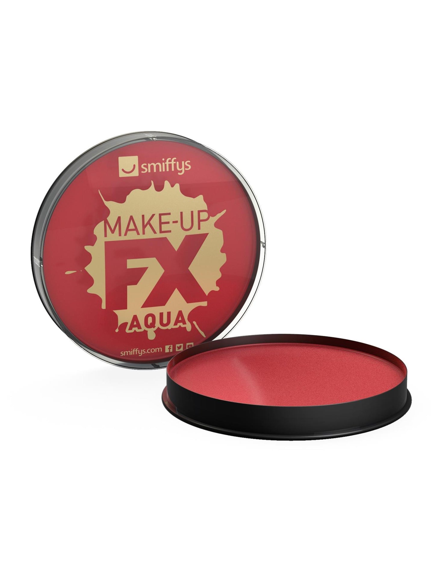 Smiffys Make-Up FX, Aqua Gesichtsund Körperfarbe, Rot, 16ml, Wasserbasierend