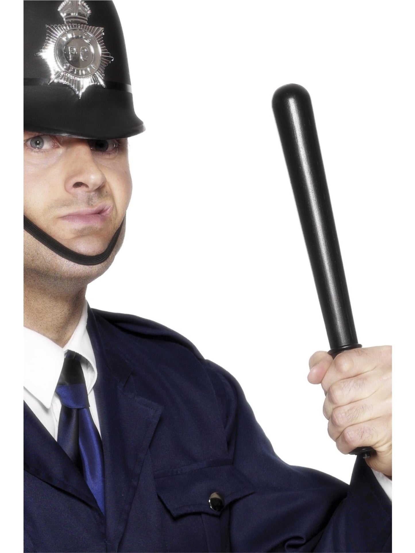 Porra de policía gritón, negra, PVC 33cm/13 pulgadas