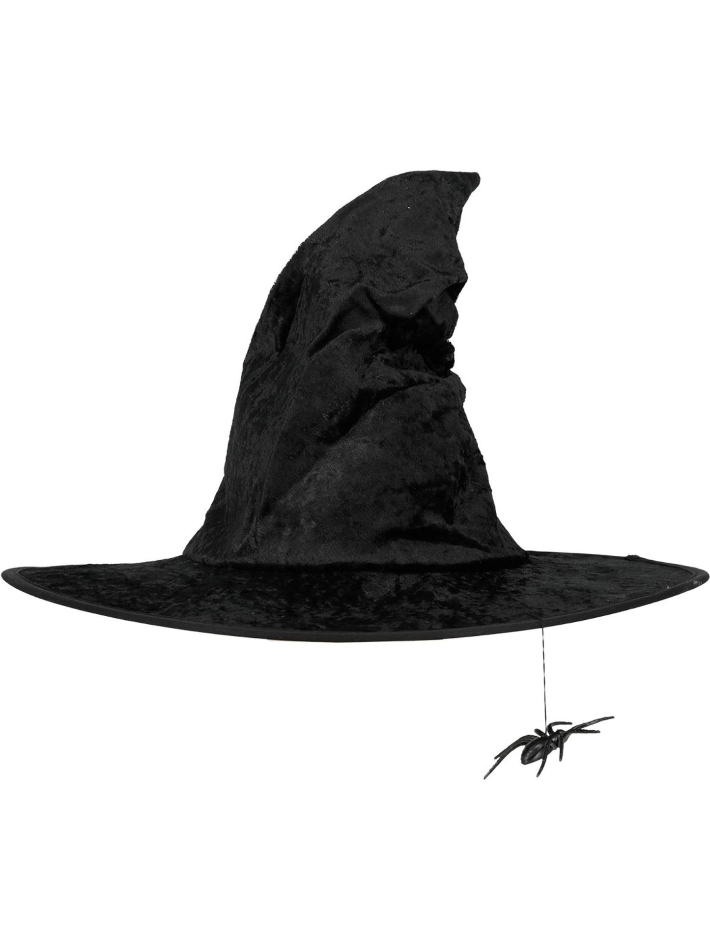 Chapeau sorcière, Noir, avec araignée