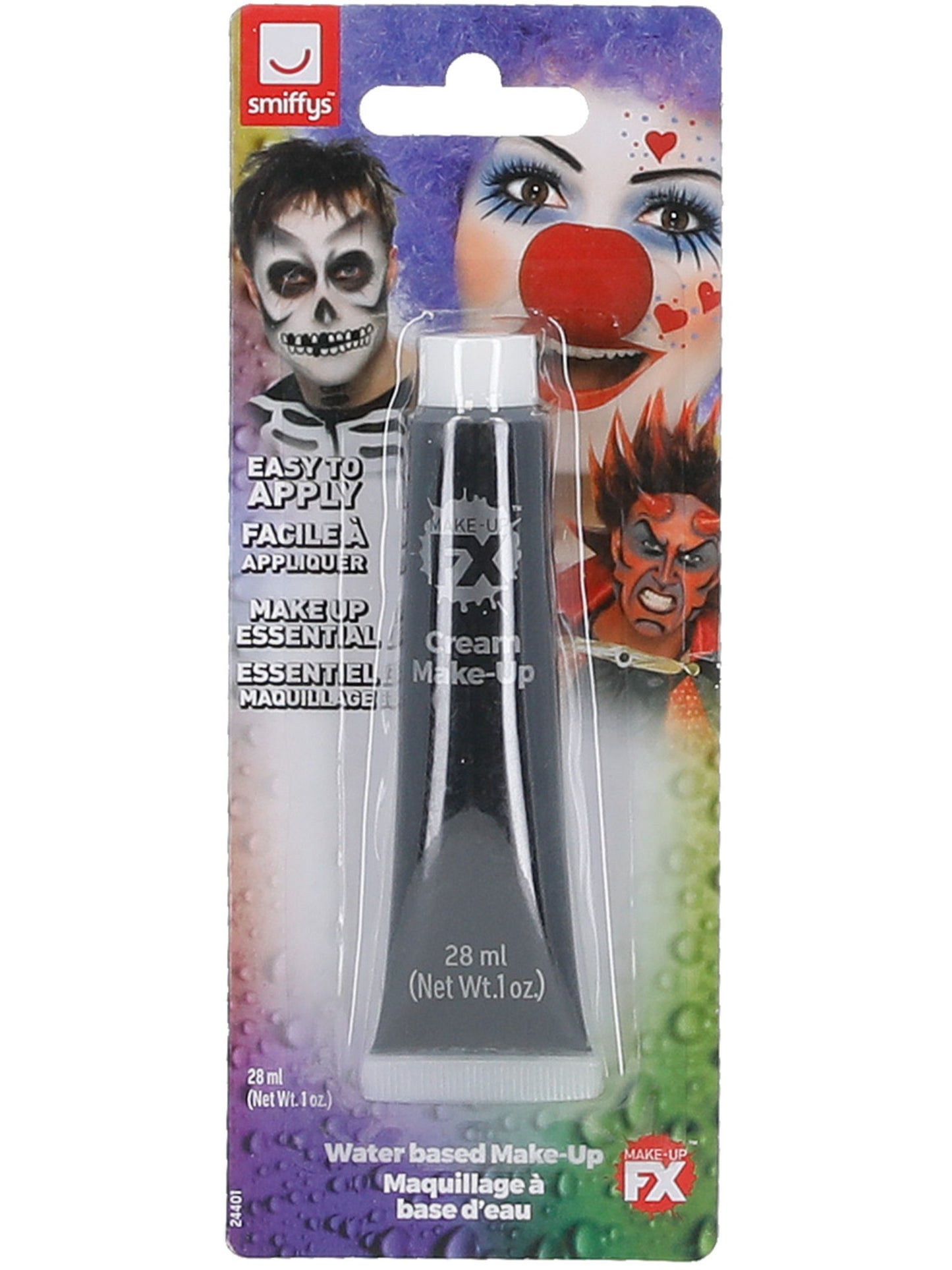 Smiffys Make-Up FX, Aqua Creme-Make-up, Schwarz, 28ml Tube