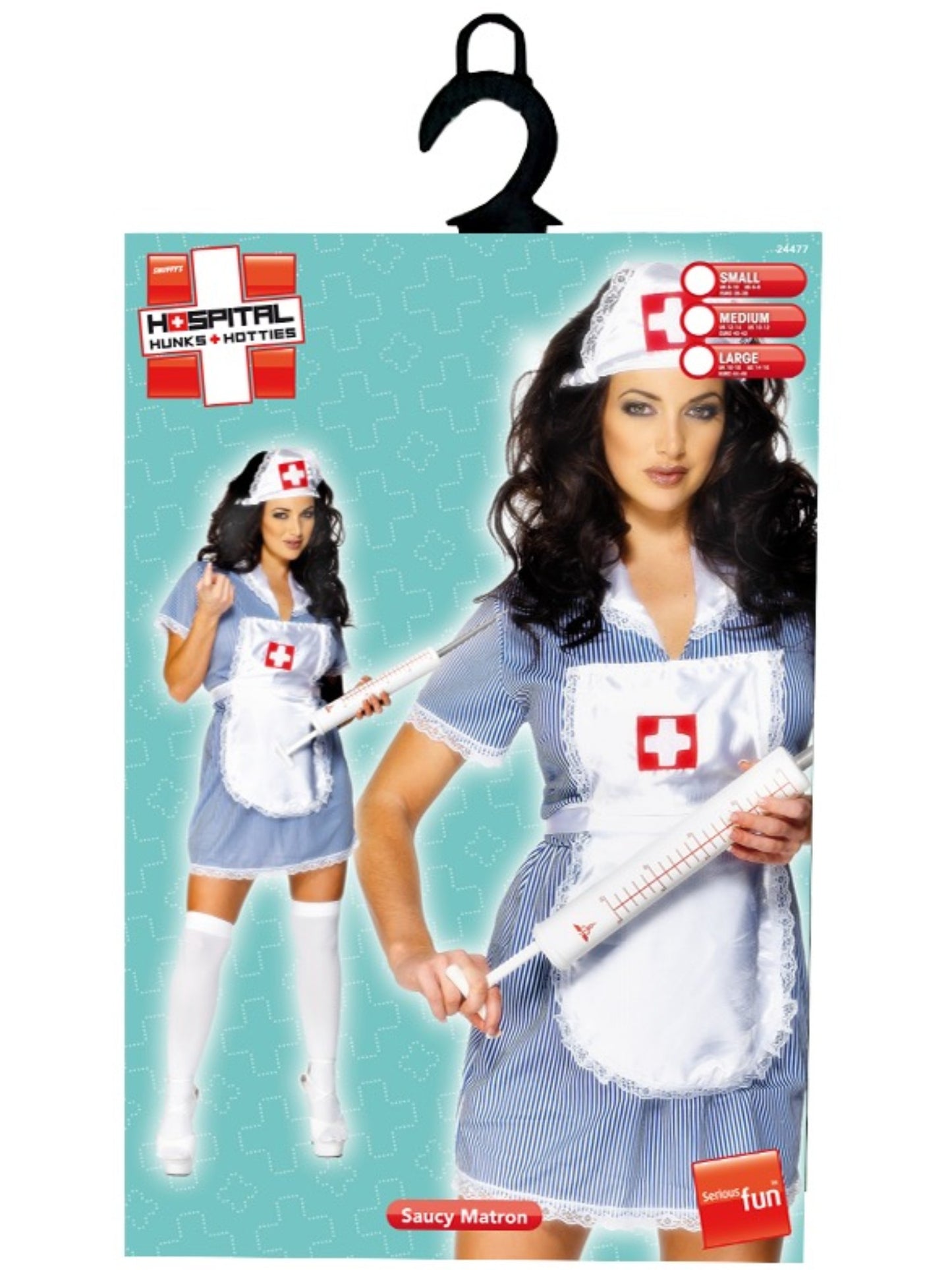 Costume d'infirmière sexy, avec robe, tablier et coiffe
