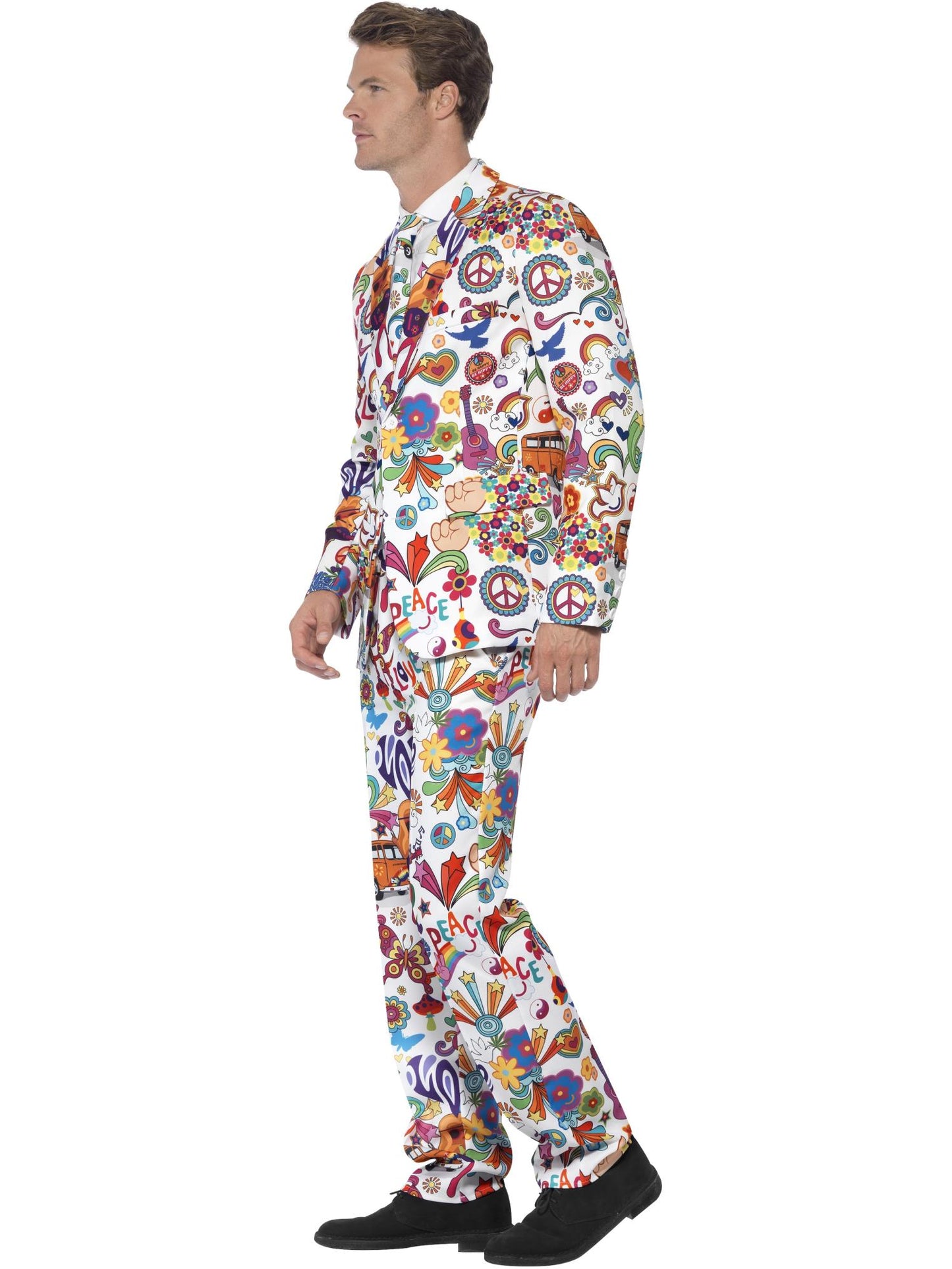 Costume groovy, Multicolore, avec veste, pantalon et cravate