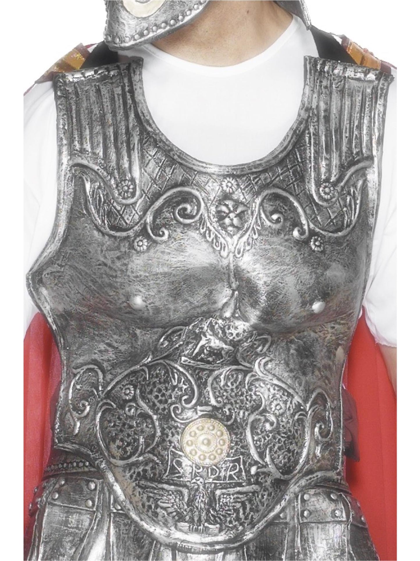 Plastron d'armure romaine, argent, caoutchouc Deluxe