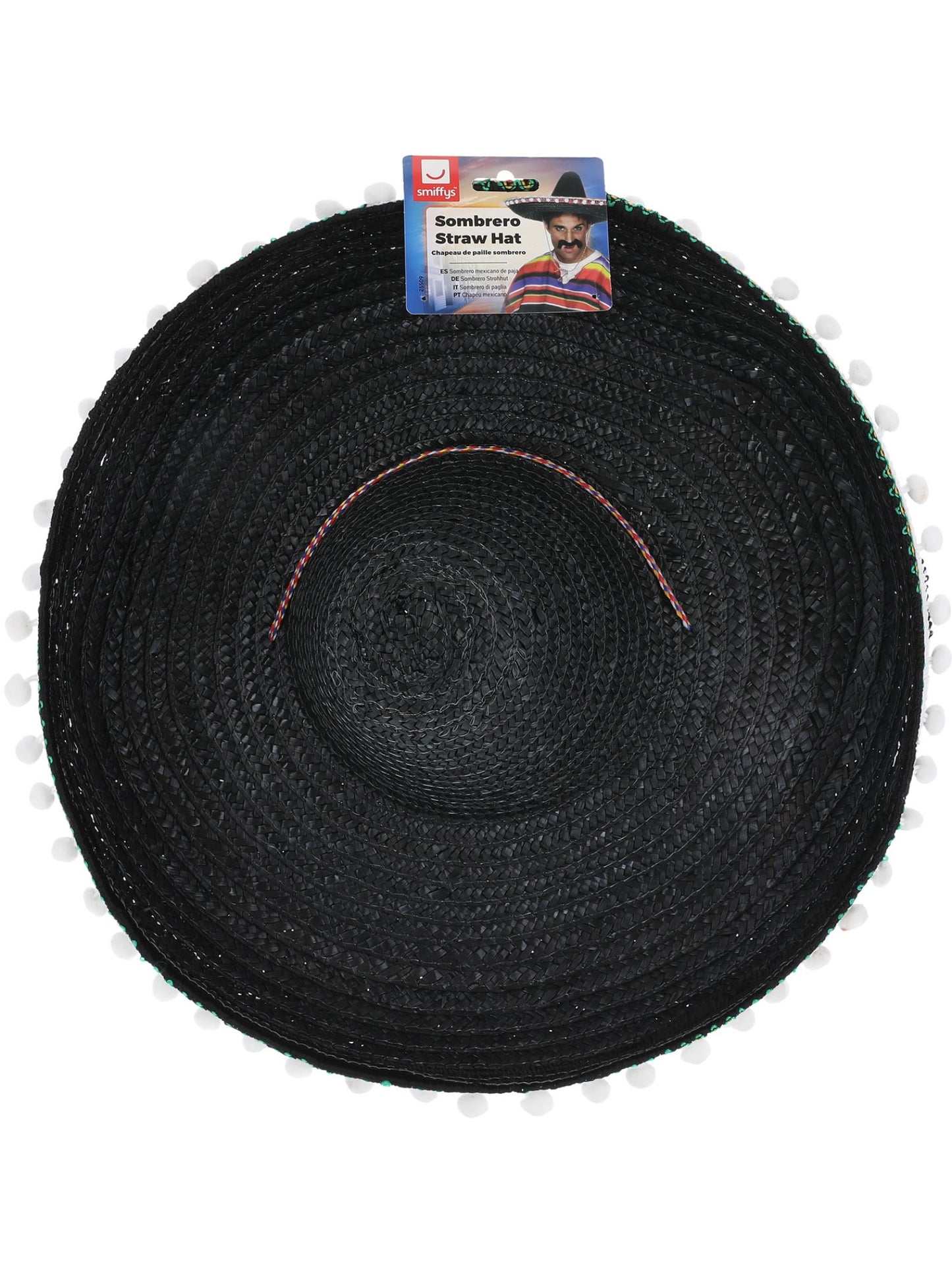 Sombrero Straw Hat, Black Wholesale