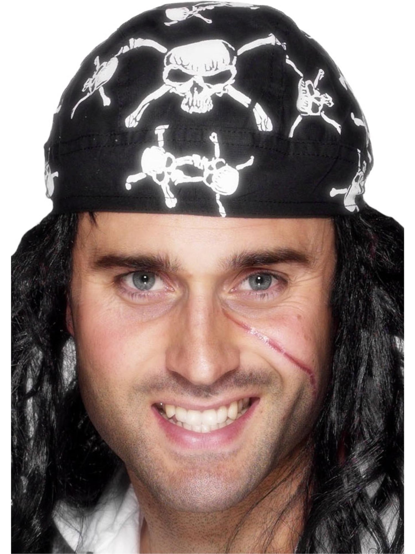 Piraten-Kopftuch, Totenkopf und gekreuzte Knochen Design, Vorgeformt