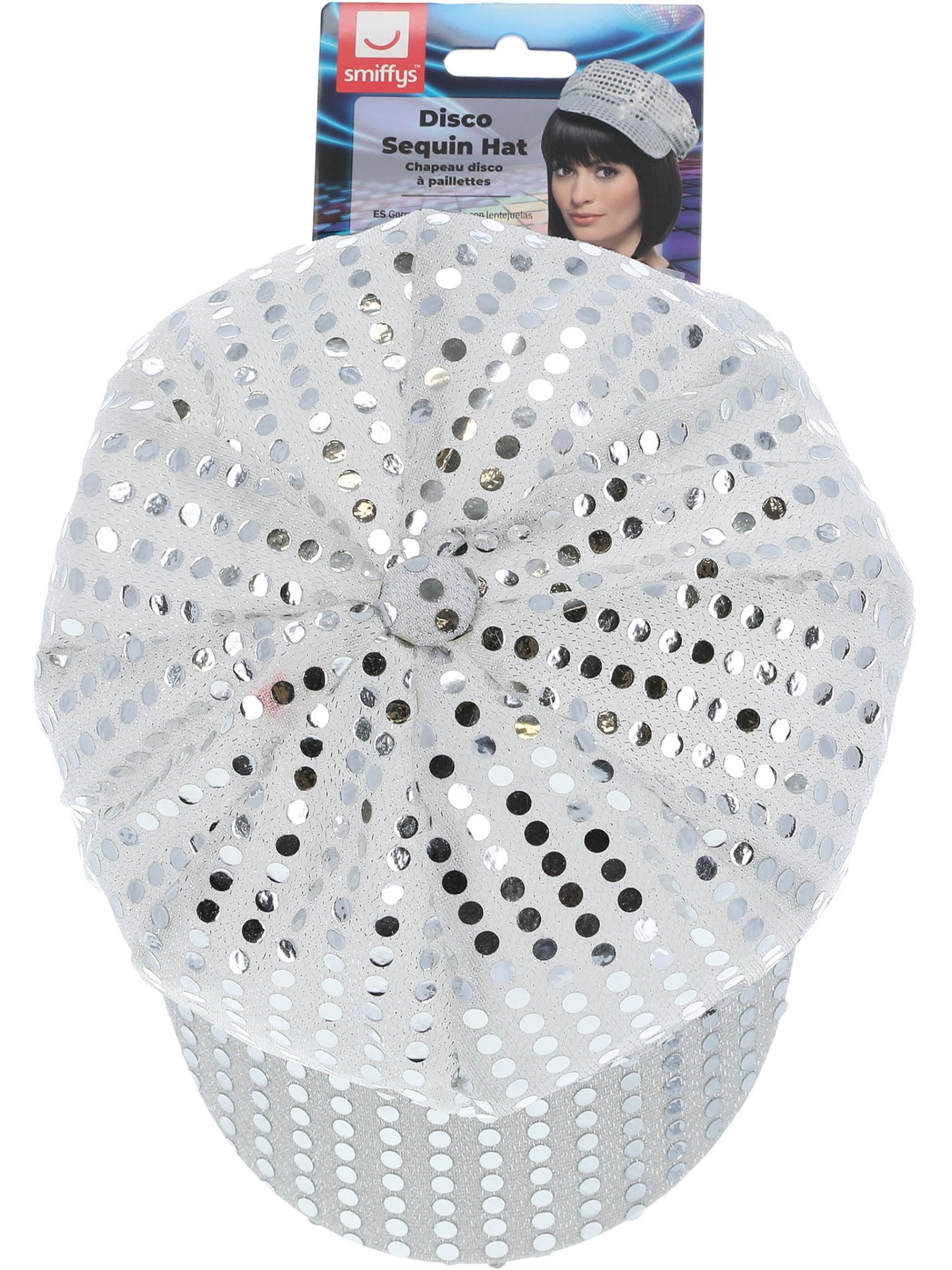Disco Sequin Hat, Silver Wholesale