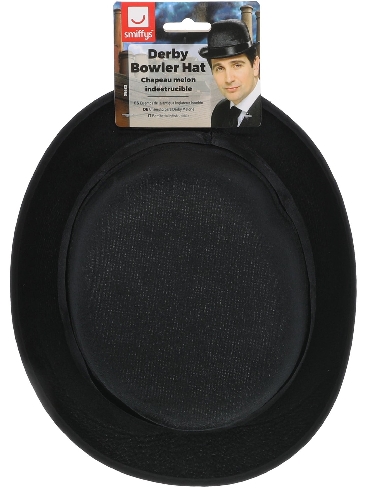 Chapeau melon indestructible style vieille Angleterre, noir, finition satin