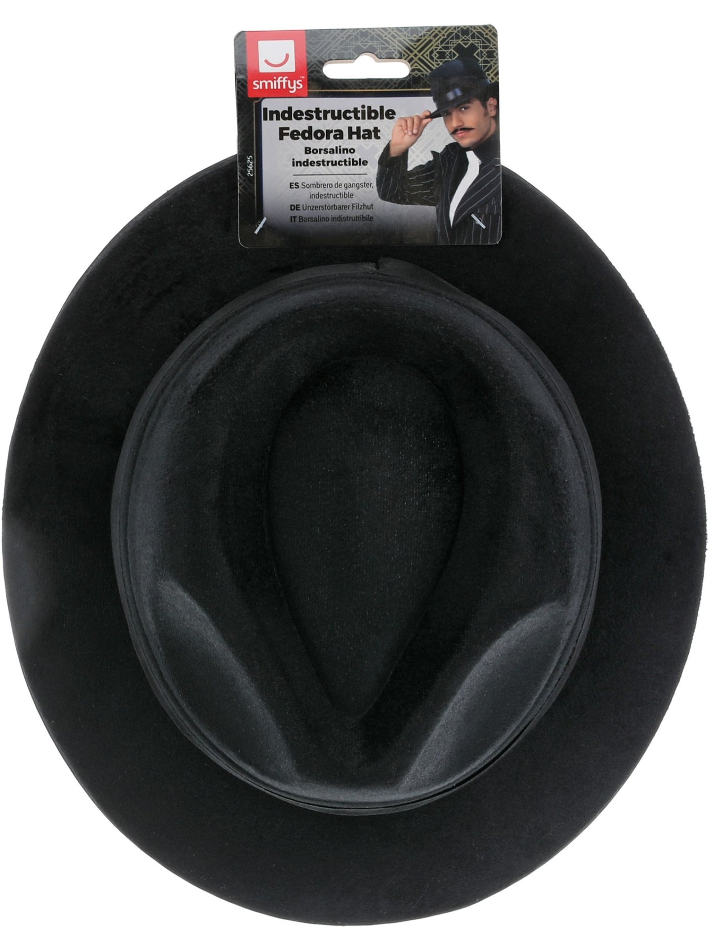 Borsalino indestructible, noir, avec bande de soie
