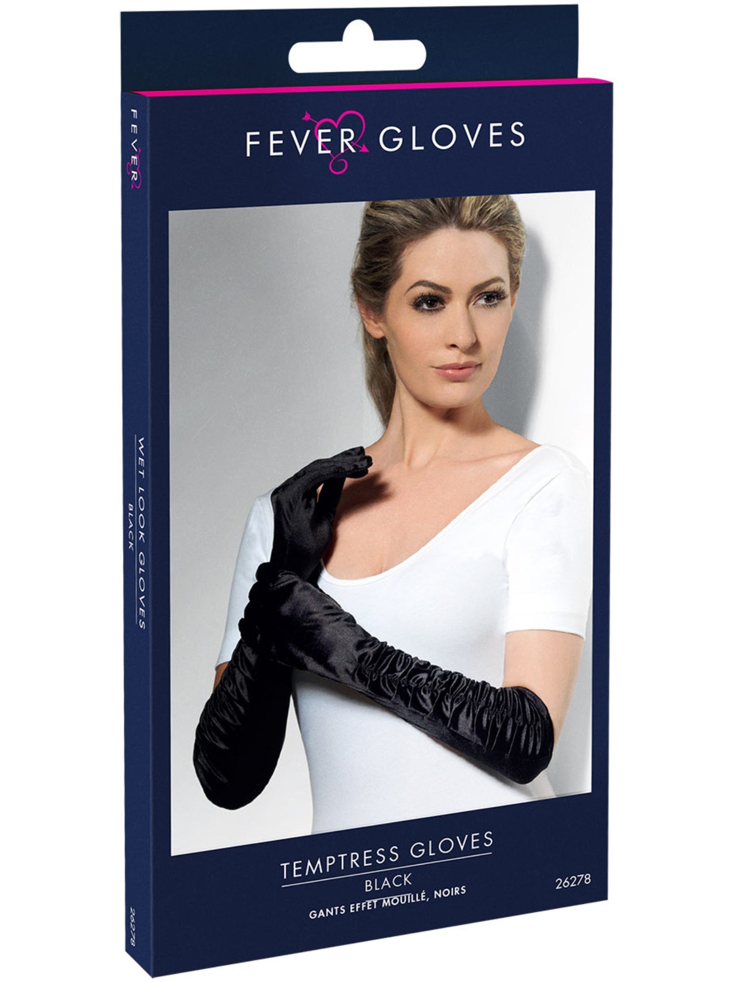 Guantes provocadores, negros, largo