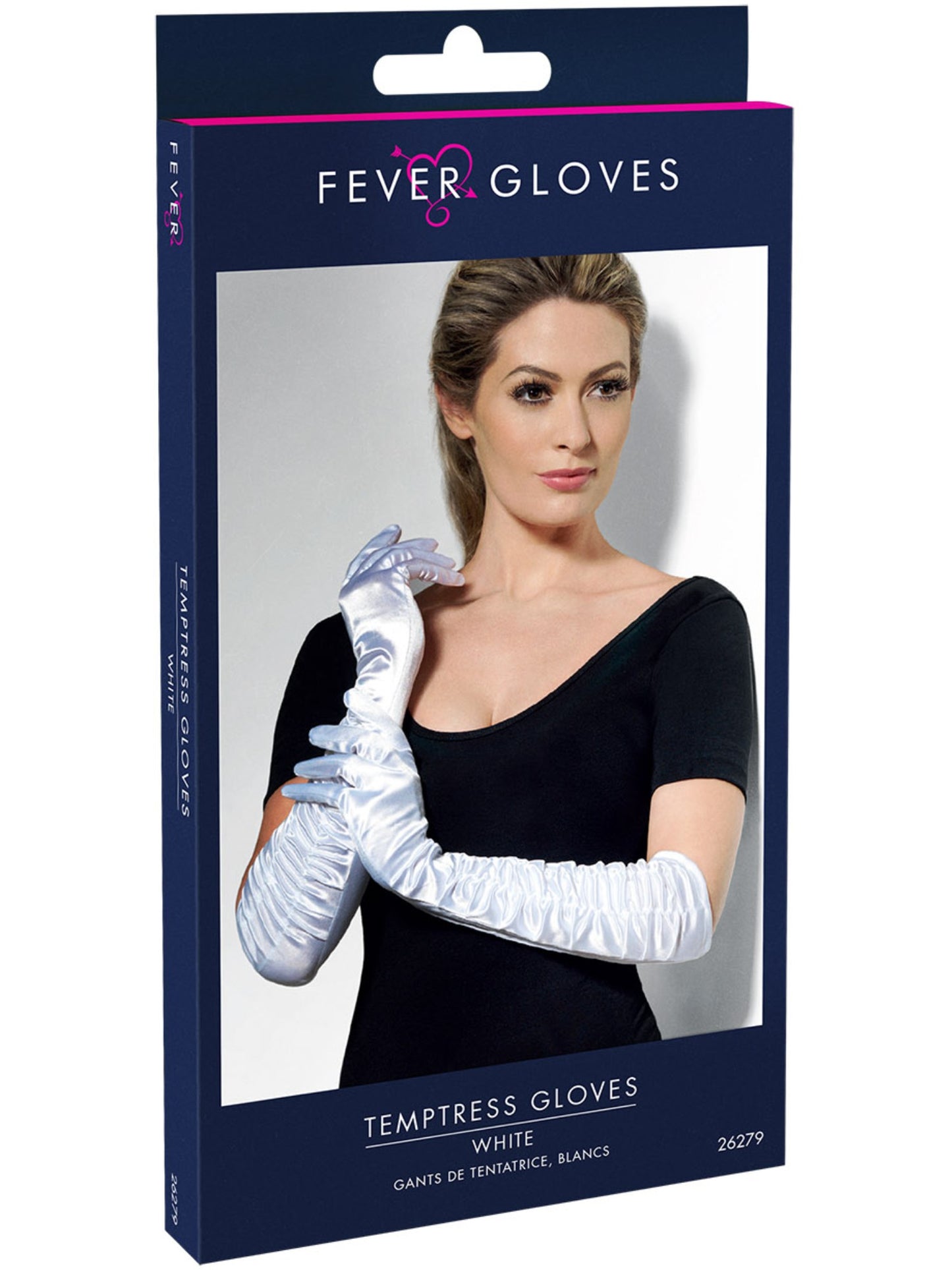 Guantes provocadores blancos, largo