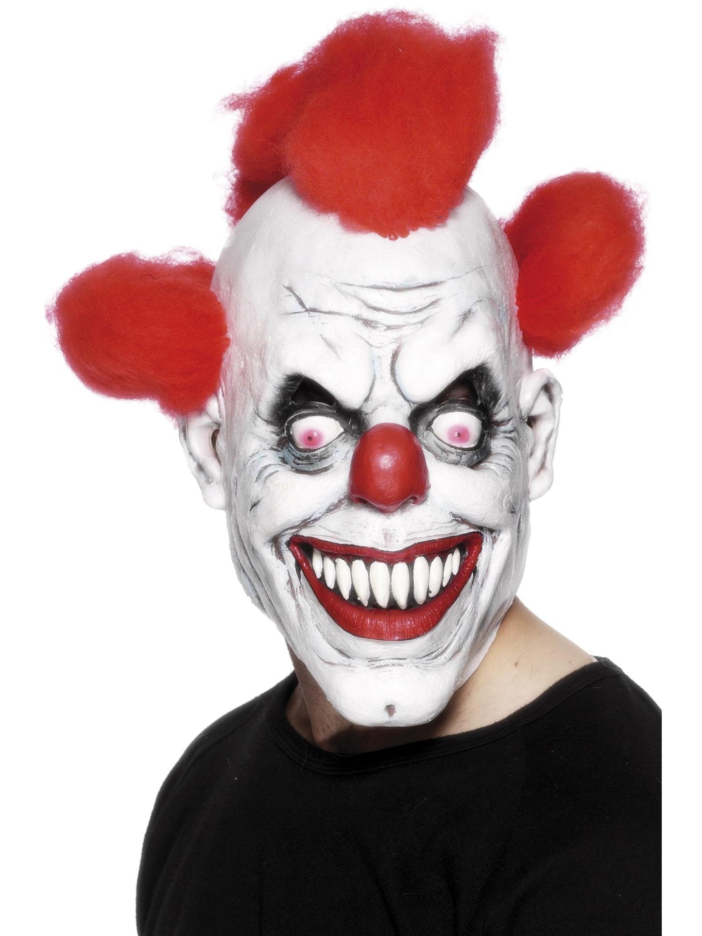 Clown 3/4 Latex Mask, Red & White Wholesale