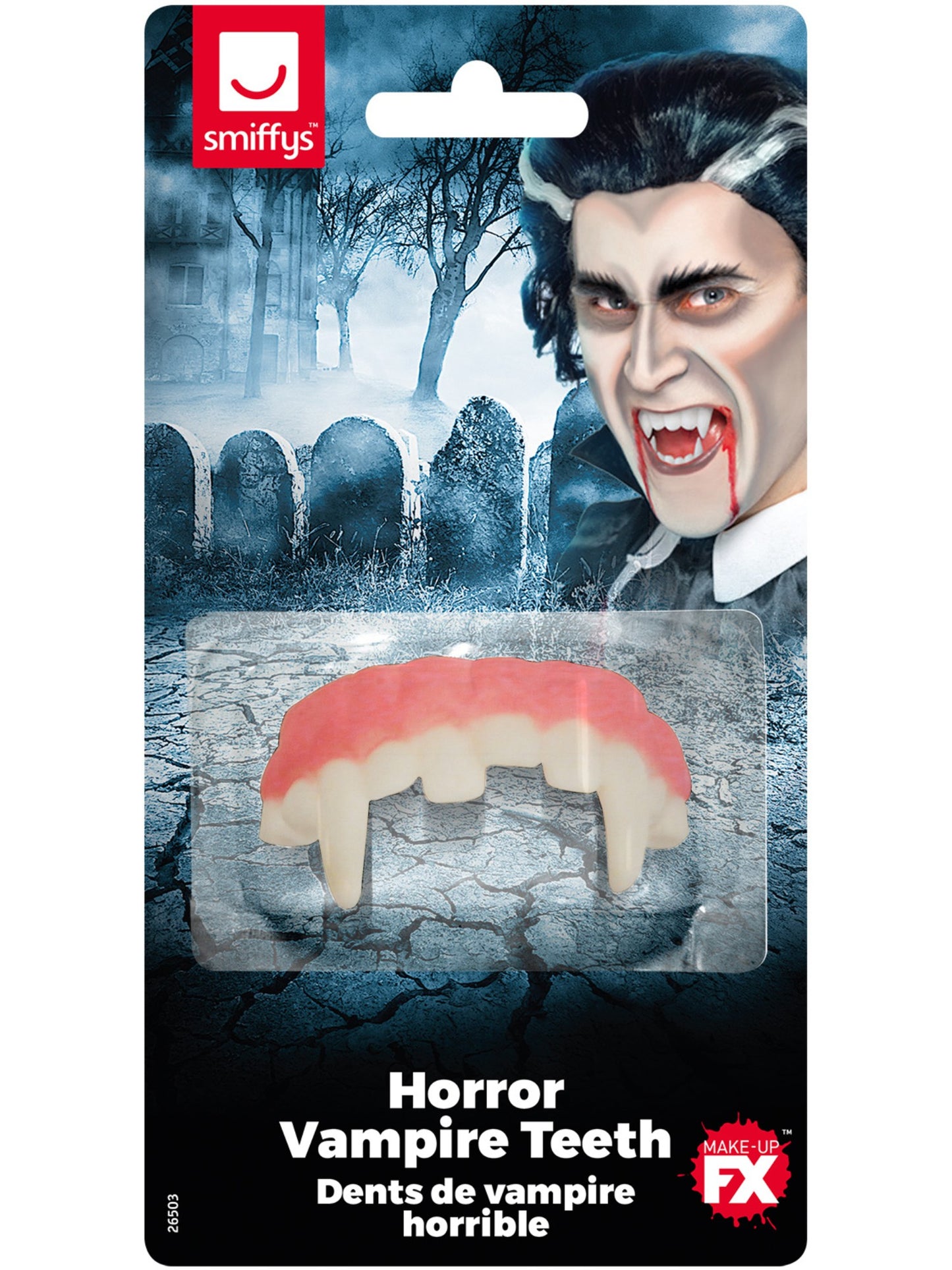 Horror-Vampirzähne, Weiß, Weichvinyl