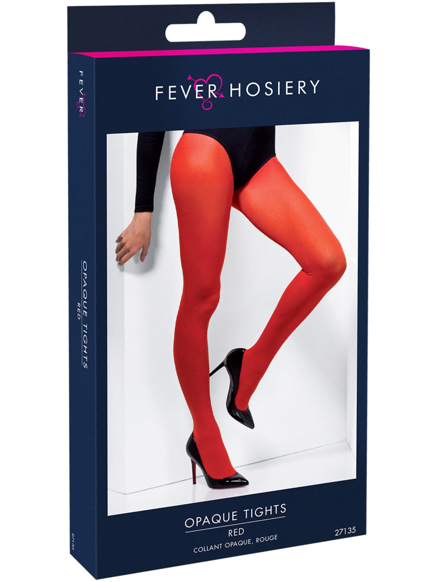 Collant opaque, rouge