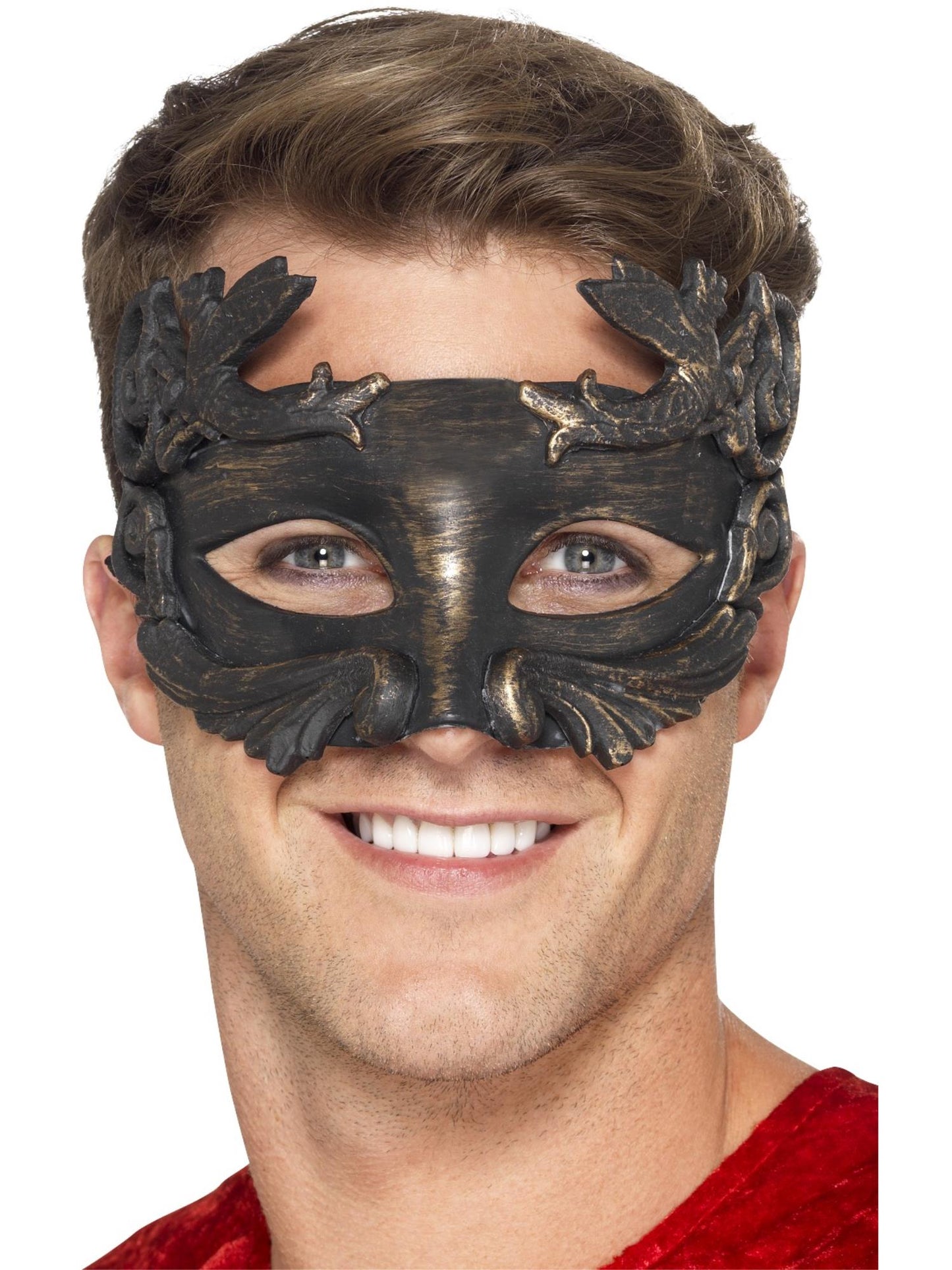 Warrior God Metallic Masquerade Eyemask, Black Wholesale