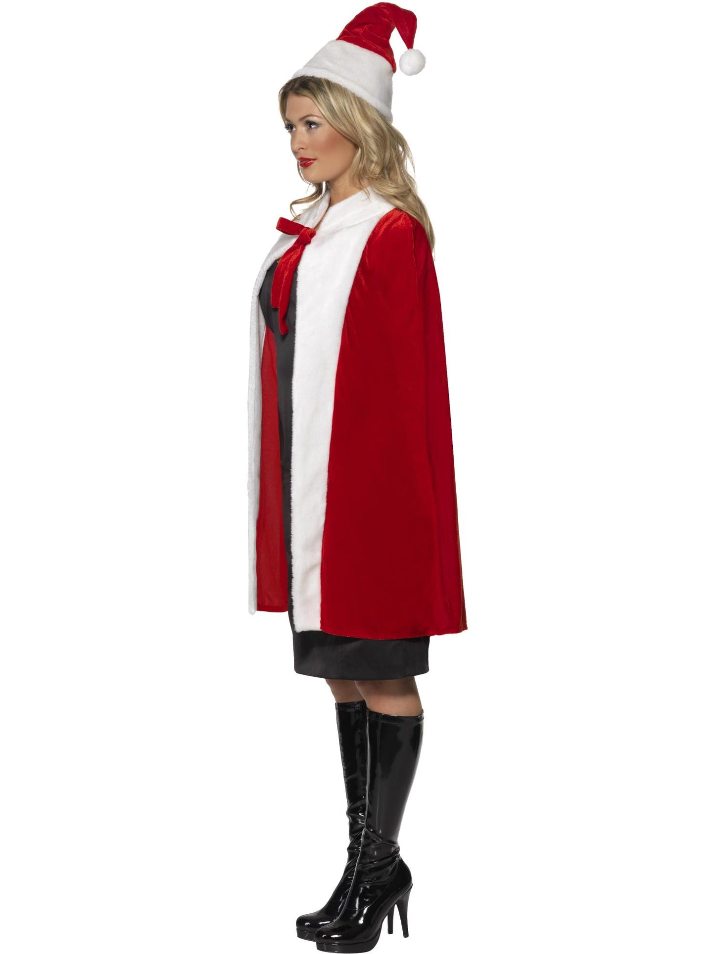 Set Weihnachtsmann, Rot, mit Umhang und Mütze, Deluxe