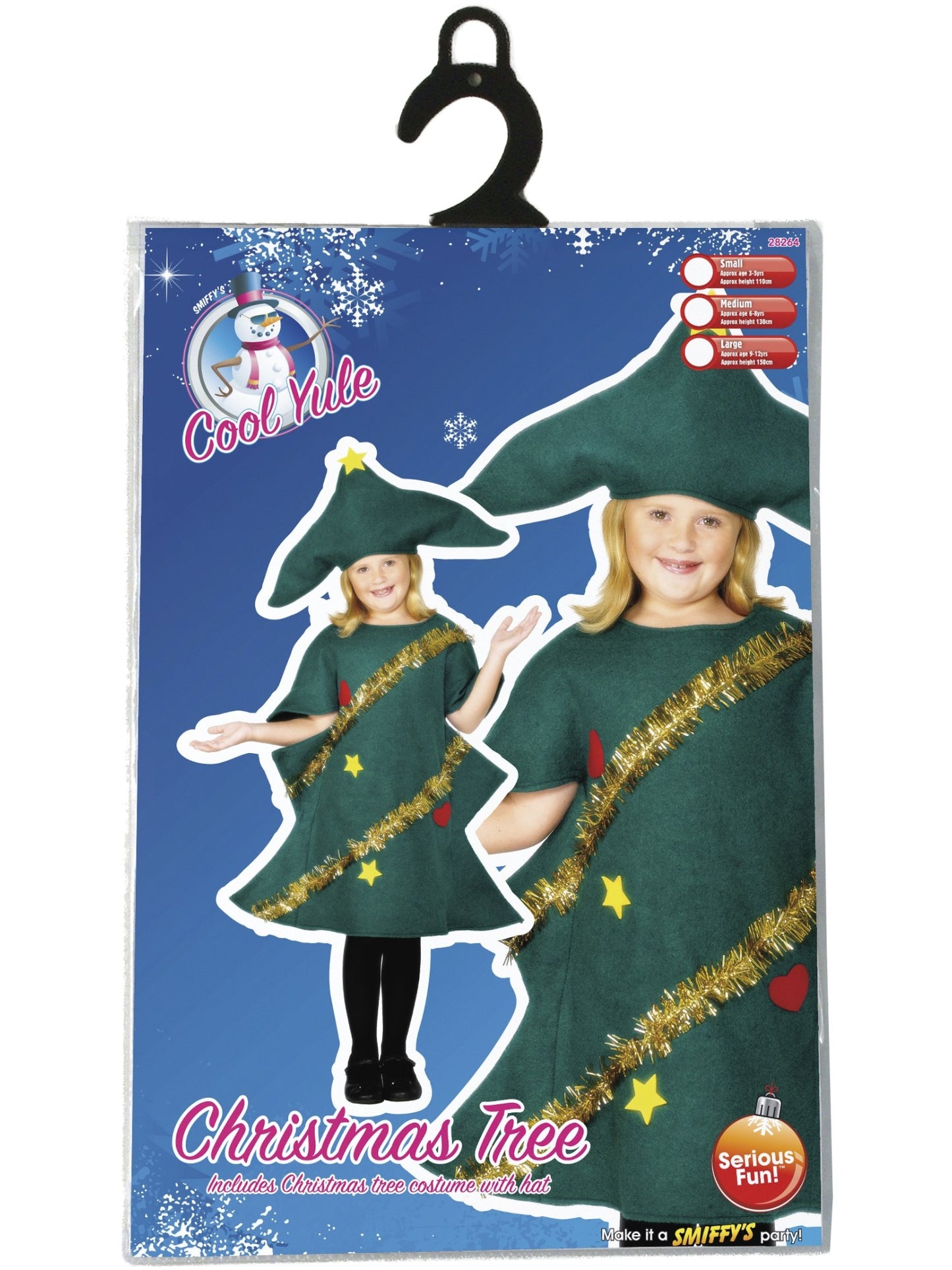 Disfraz de árbol de Navidad, Verde, con túnica y gorro