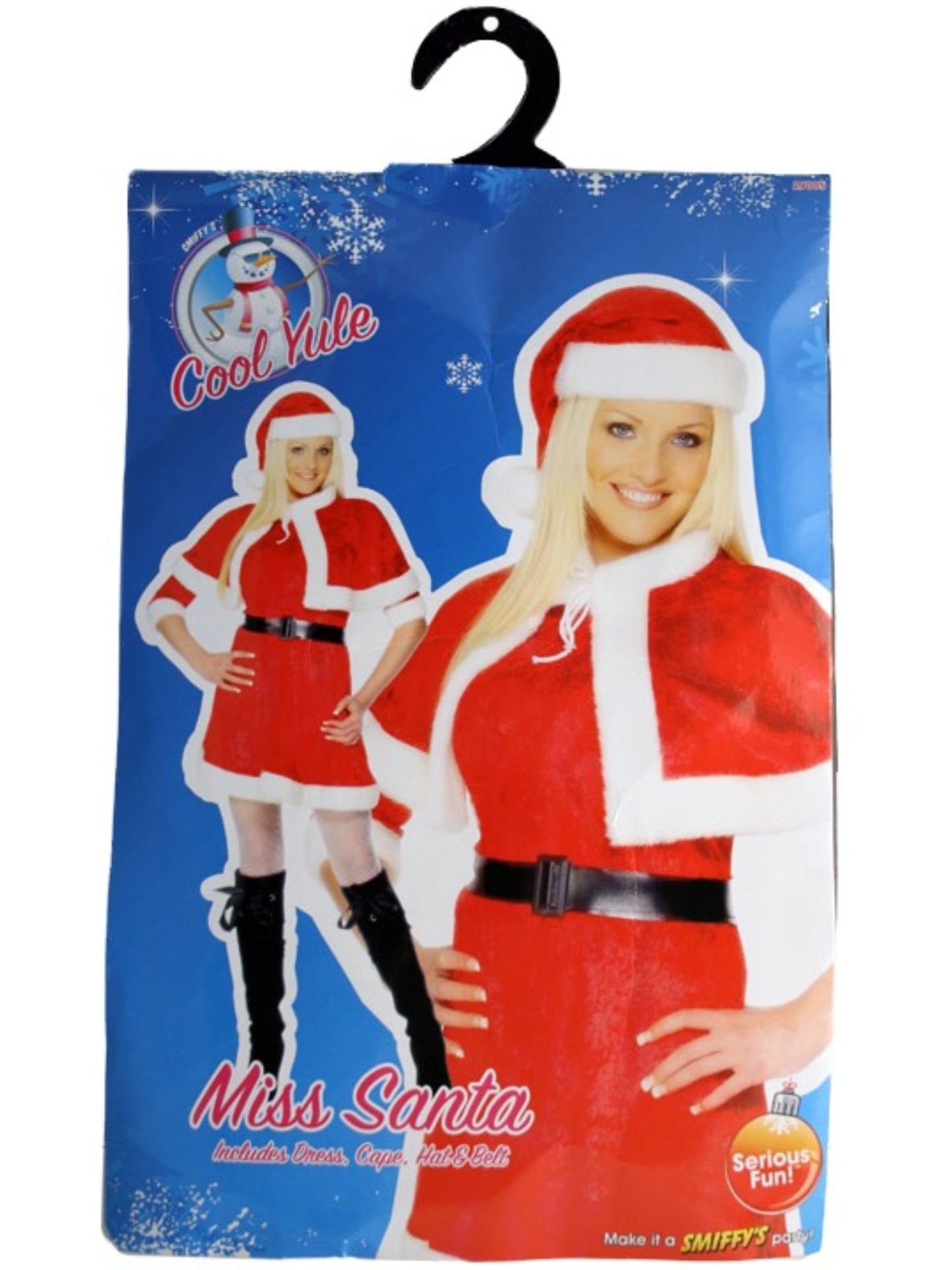 Kostüm Weihnachtsfrau, Rot, mit Kleid, Umhang, Mütze und Gürtel