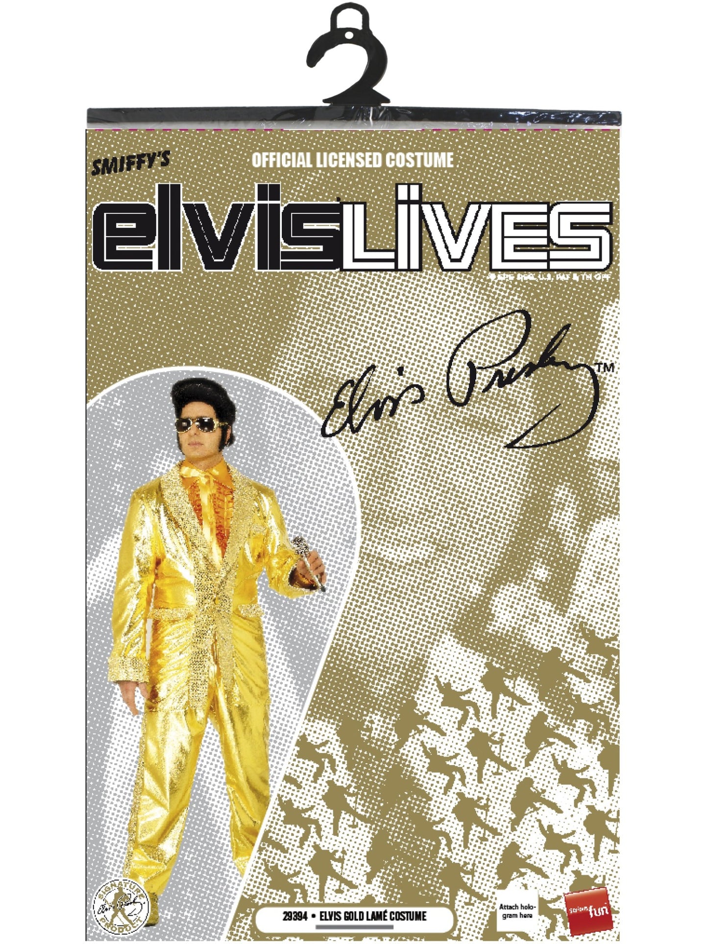 Disfraz de Elvis, Dorado, con chaqueta, pechera y pantalón