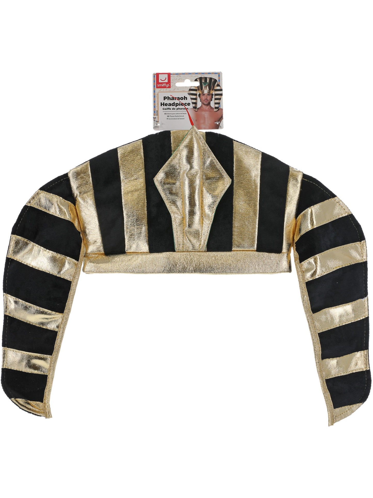 Pharaoh Headpiece, Black & Gold Wholesale