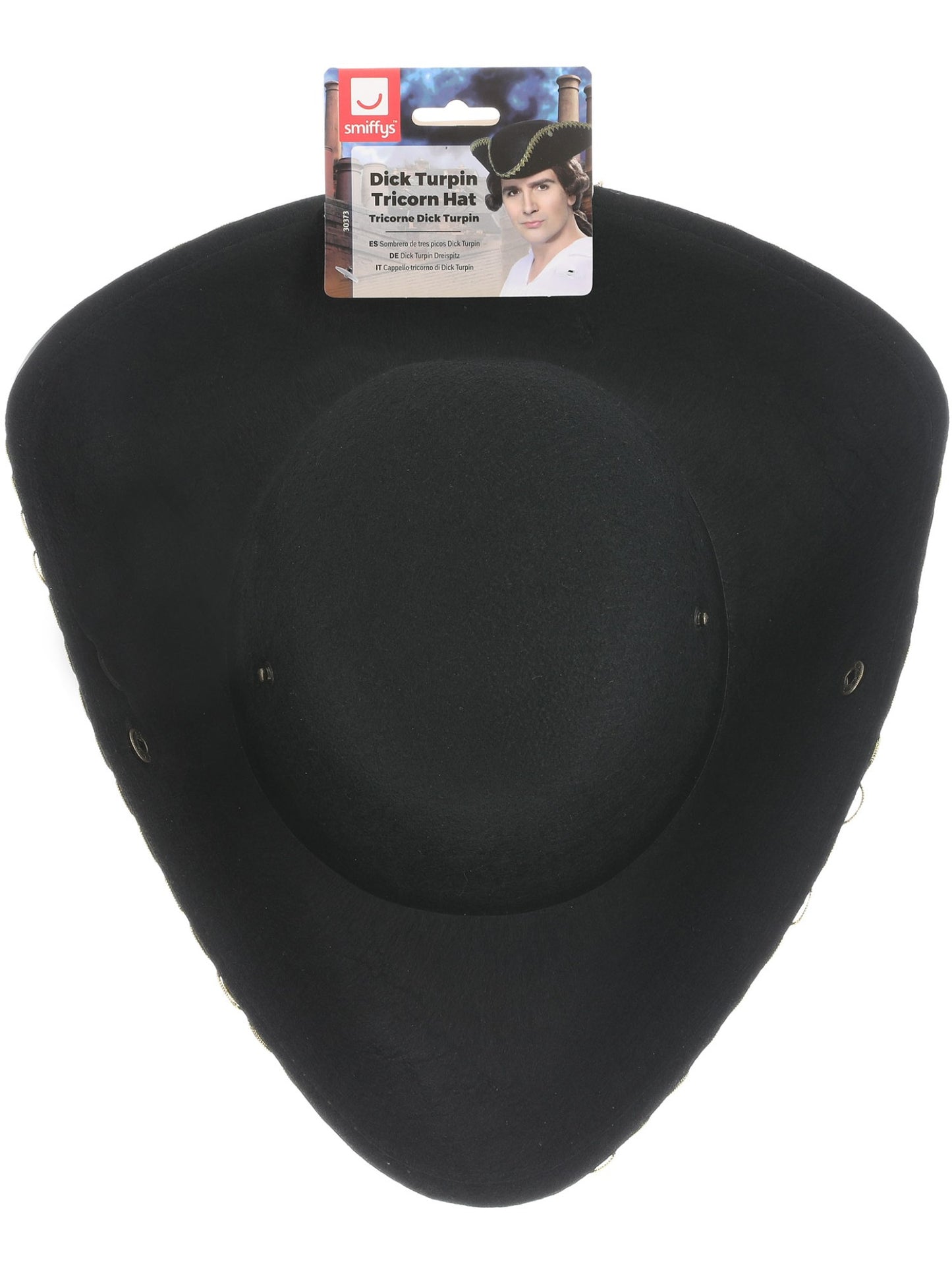 Dick Turpin Tricorn Hat, Black Wholesale