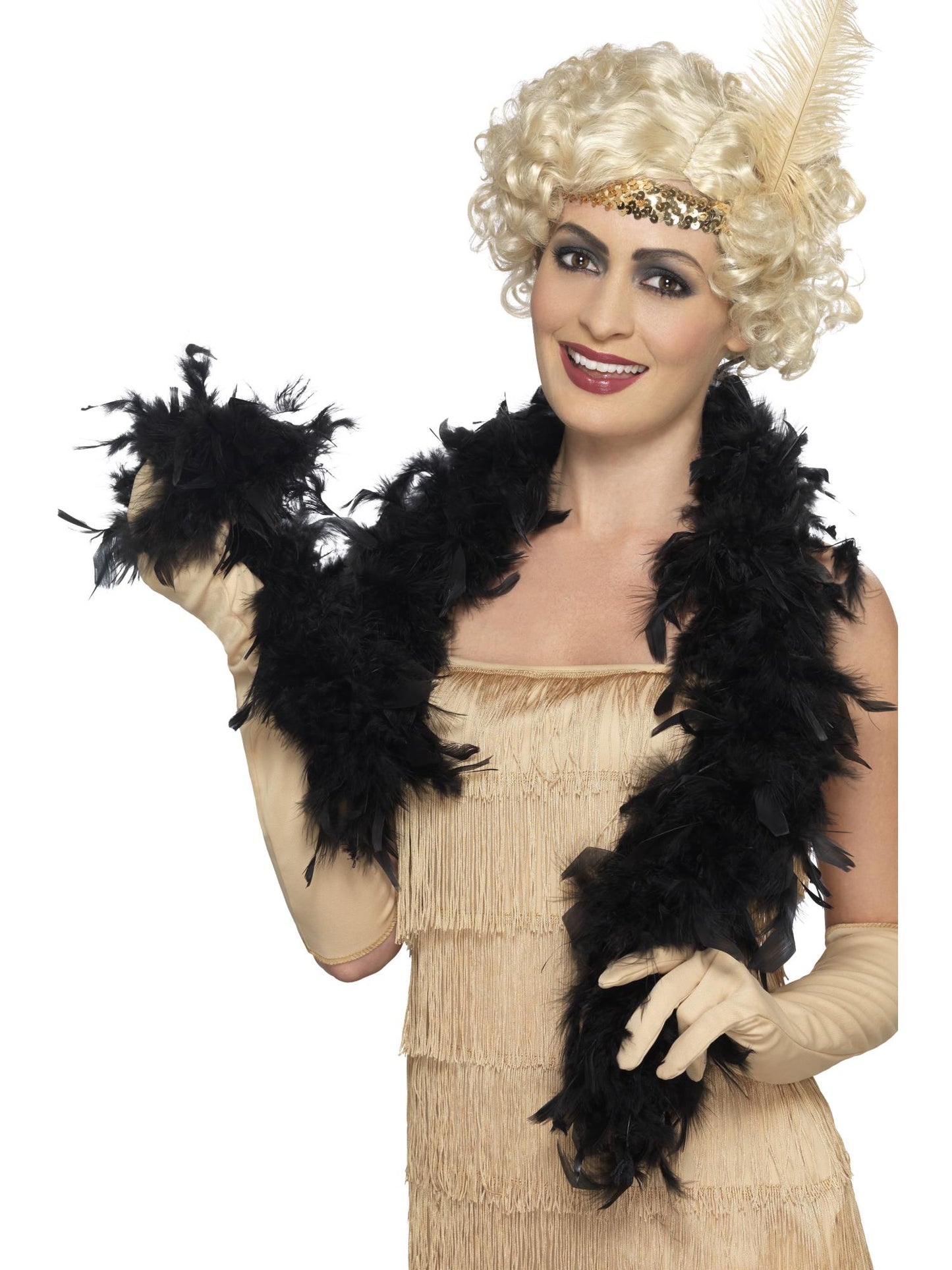 Boa, 50g, Schwarz, Feder, 150cm