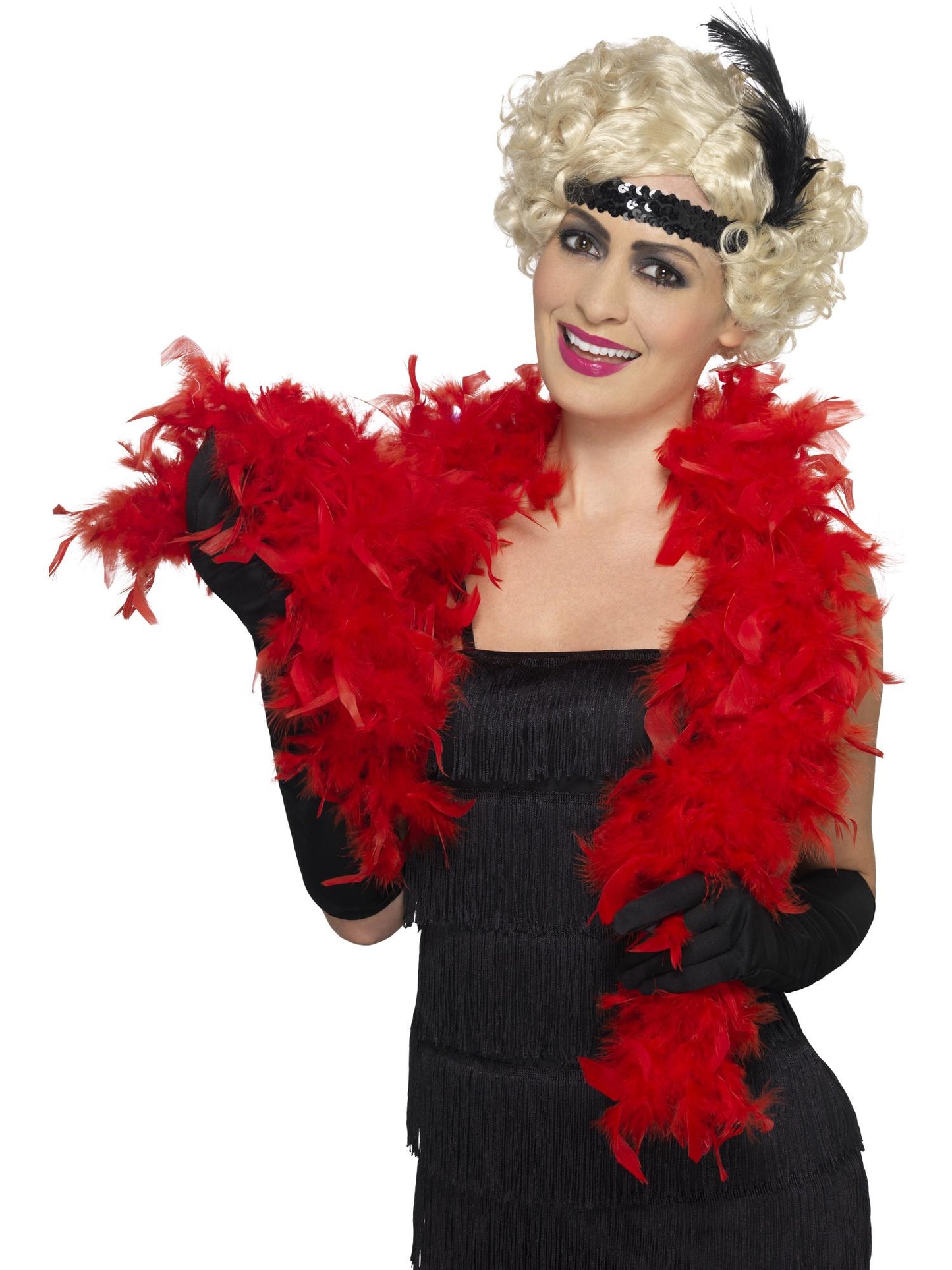 Boa, 50g, roja, pluma, 150cm