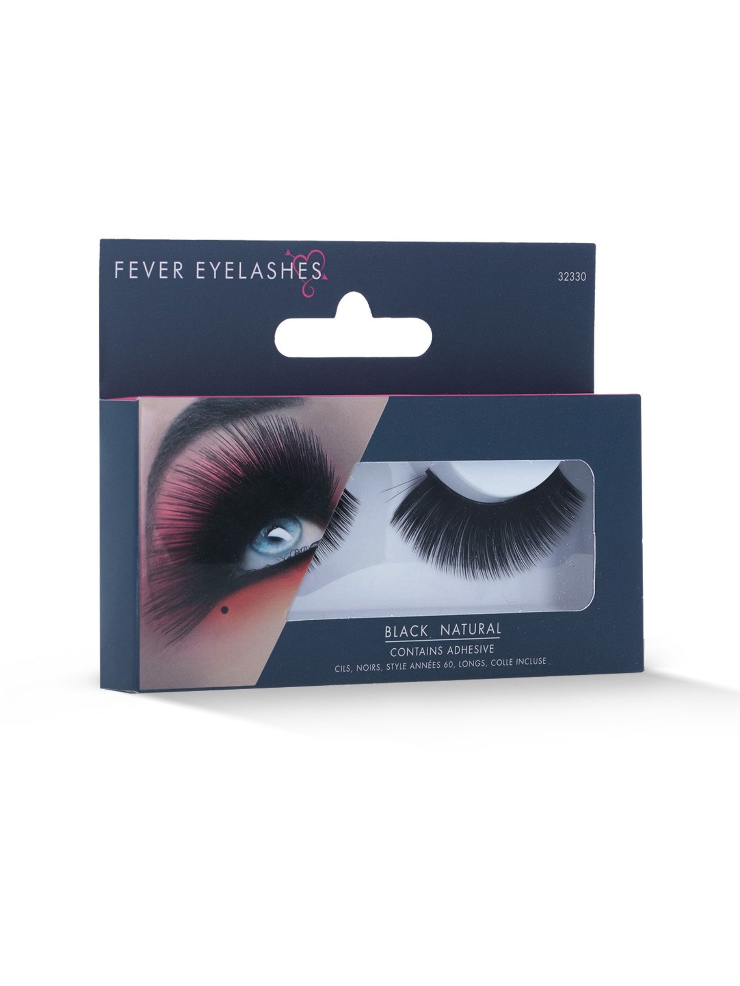 Cils, noirs, style années 60, longs, colle incluse