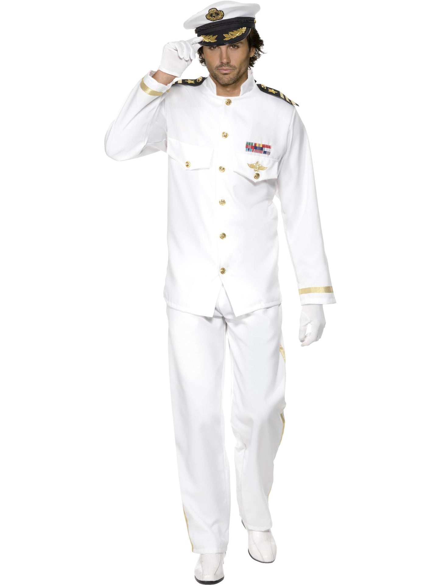 Deluxe Captain Costume, White Wholesale