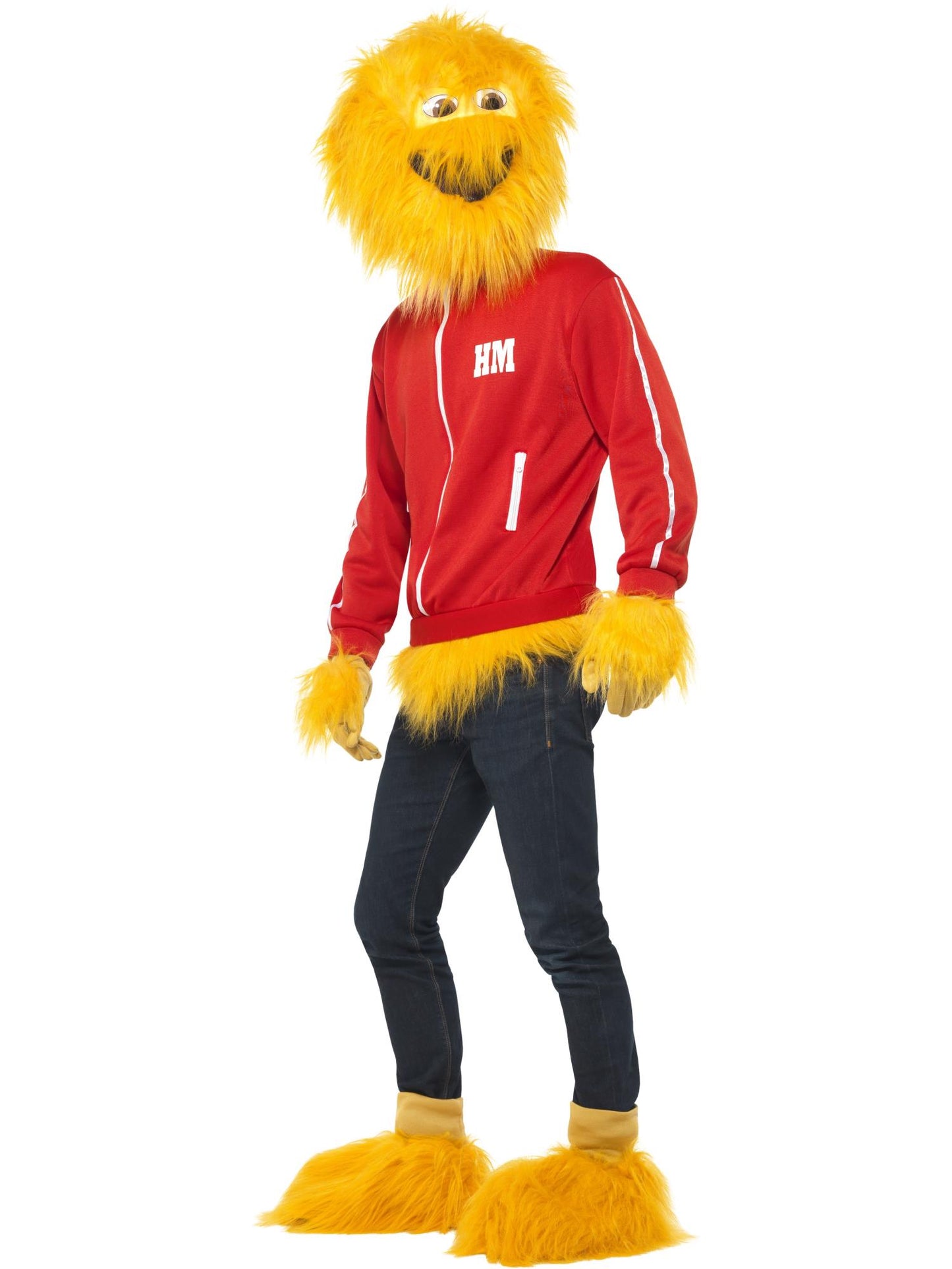 Costume Honey Monster, Jaune, avec masque couvre-tête, veste, gants et revers de bottes