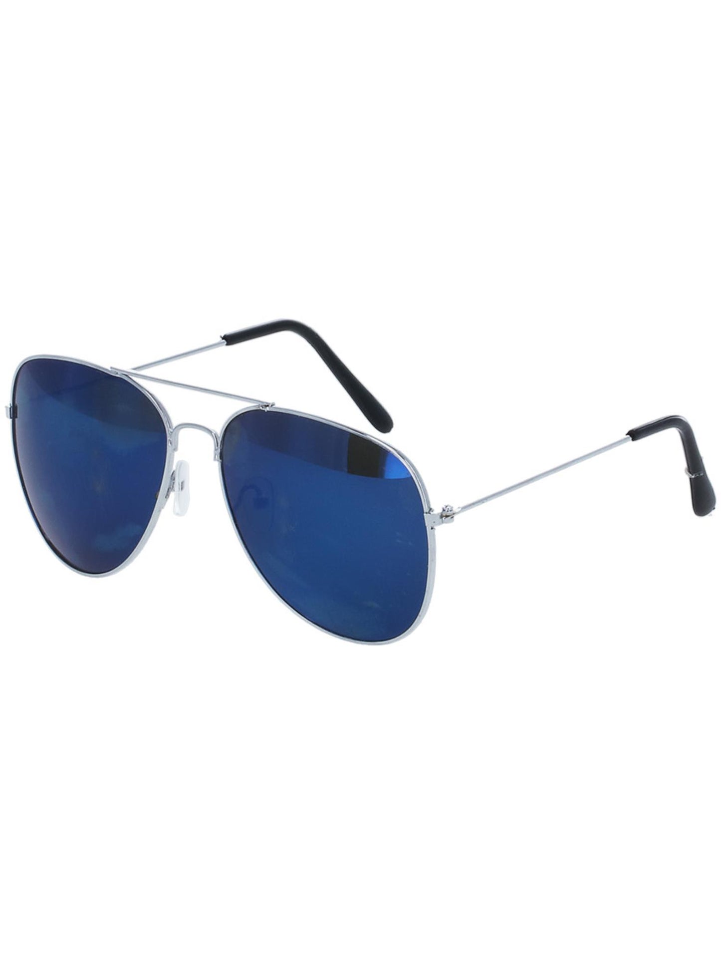 Aviator Specs, Blue Mirror, Silver Wholesale