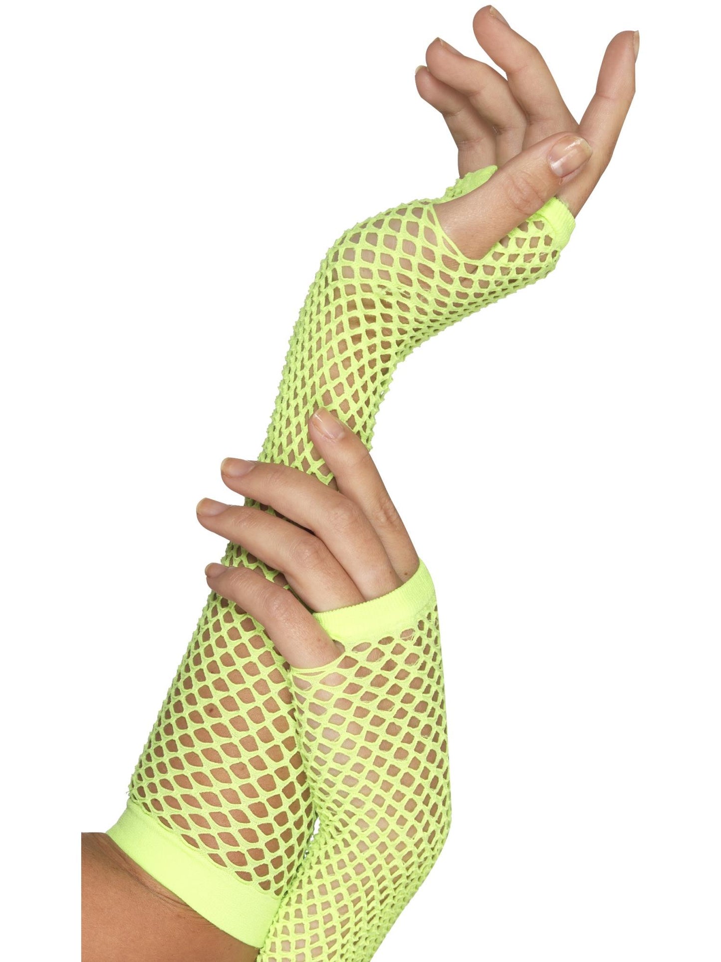 Fishnet Gloves, Neon Green Wholesale