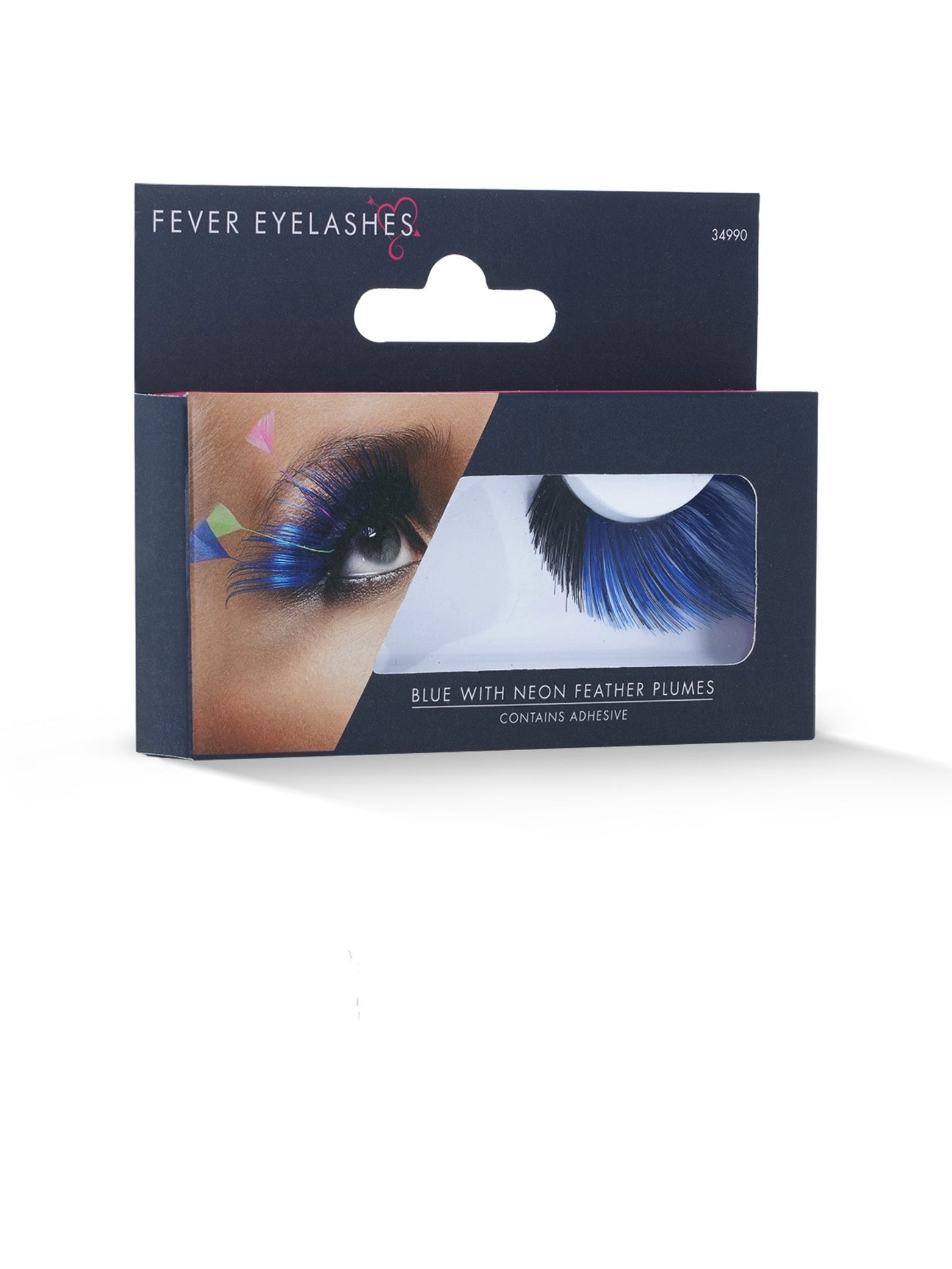 Wimpern, Blau, mit Federbusch, enthält Klebstoff