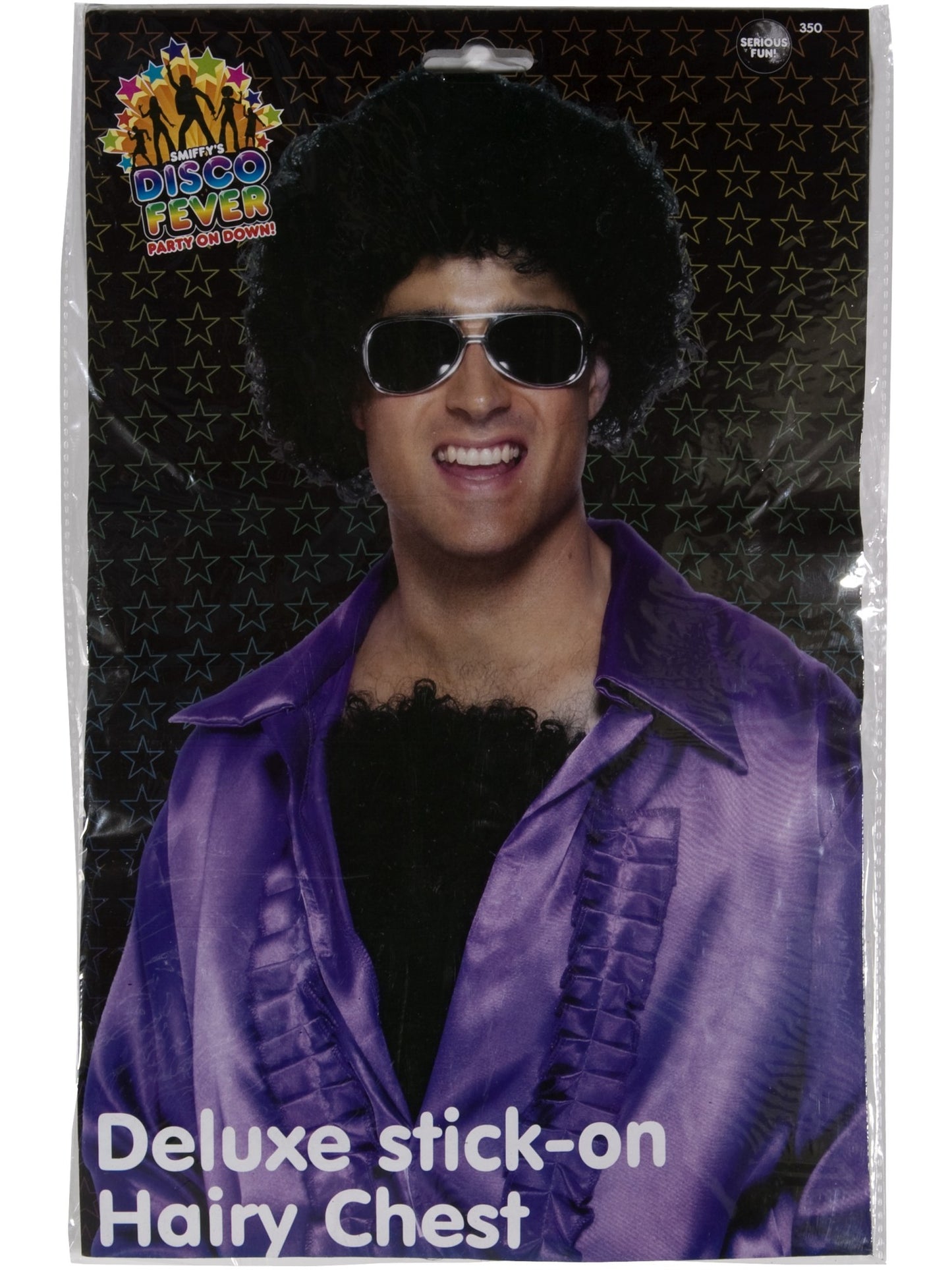 Poitrine poilue, noir, Deluxe, Sur élastique