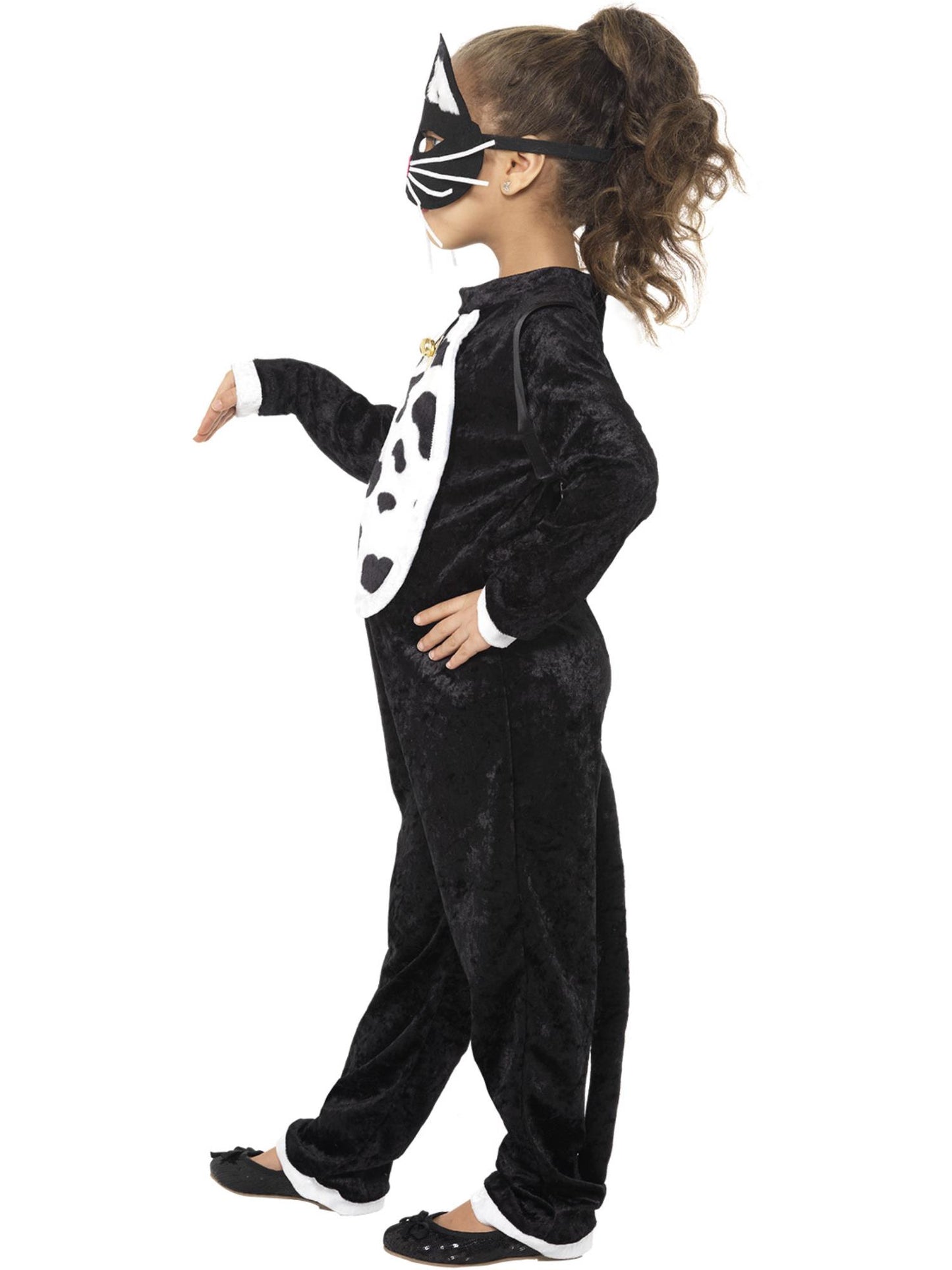 Kostüm Katze, mit Bodysuit, Glöckchen und Maske