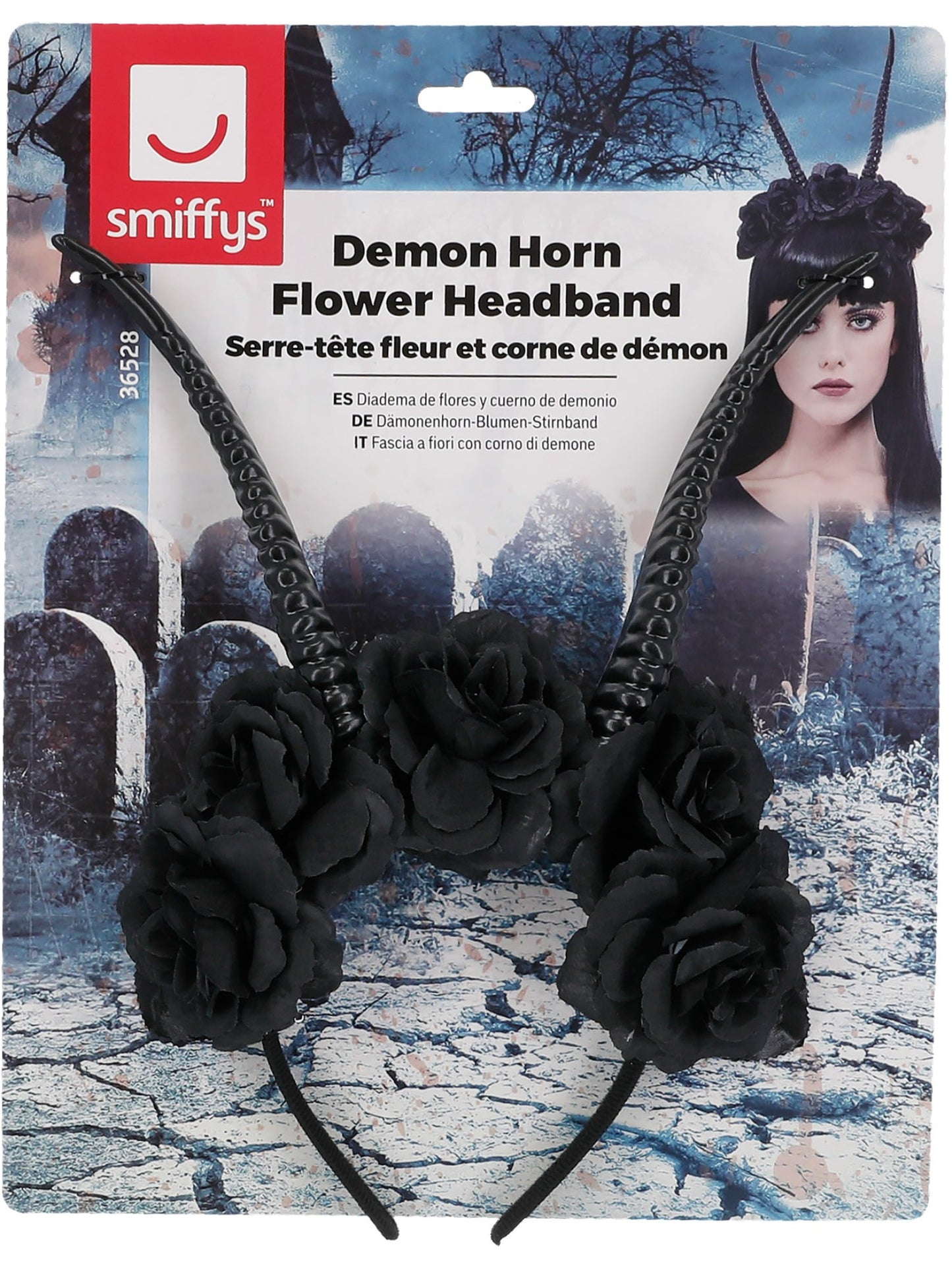 Dämonenhorn-Blumen-Stirnband